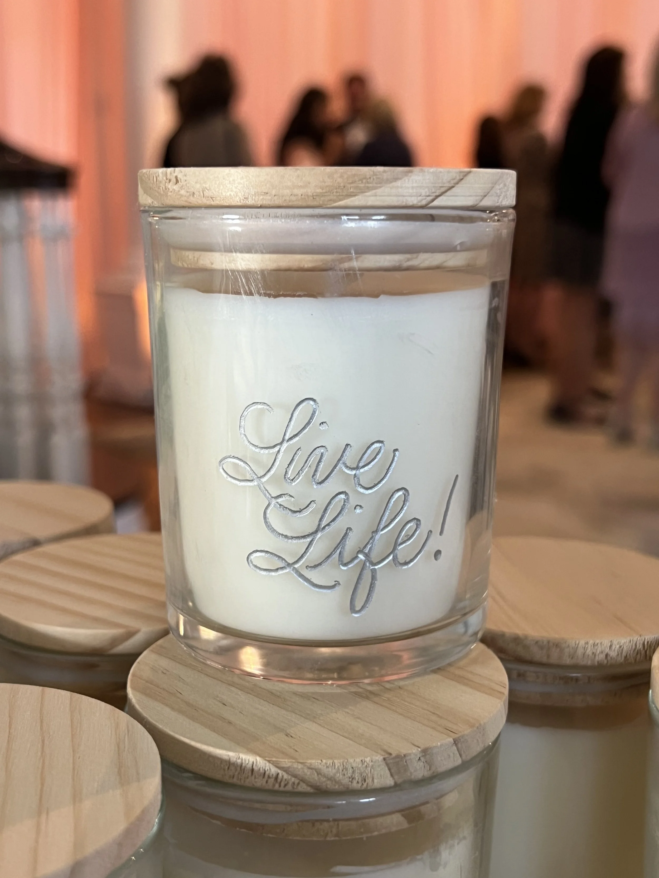 Engraved Candle for 70th birthday party