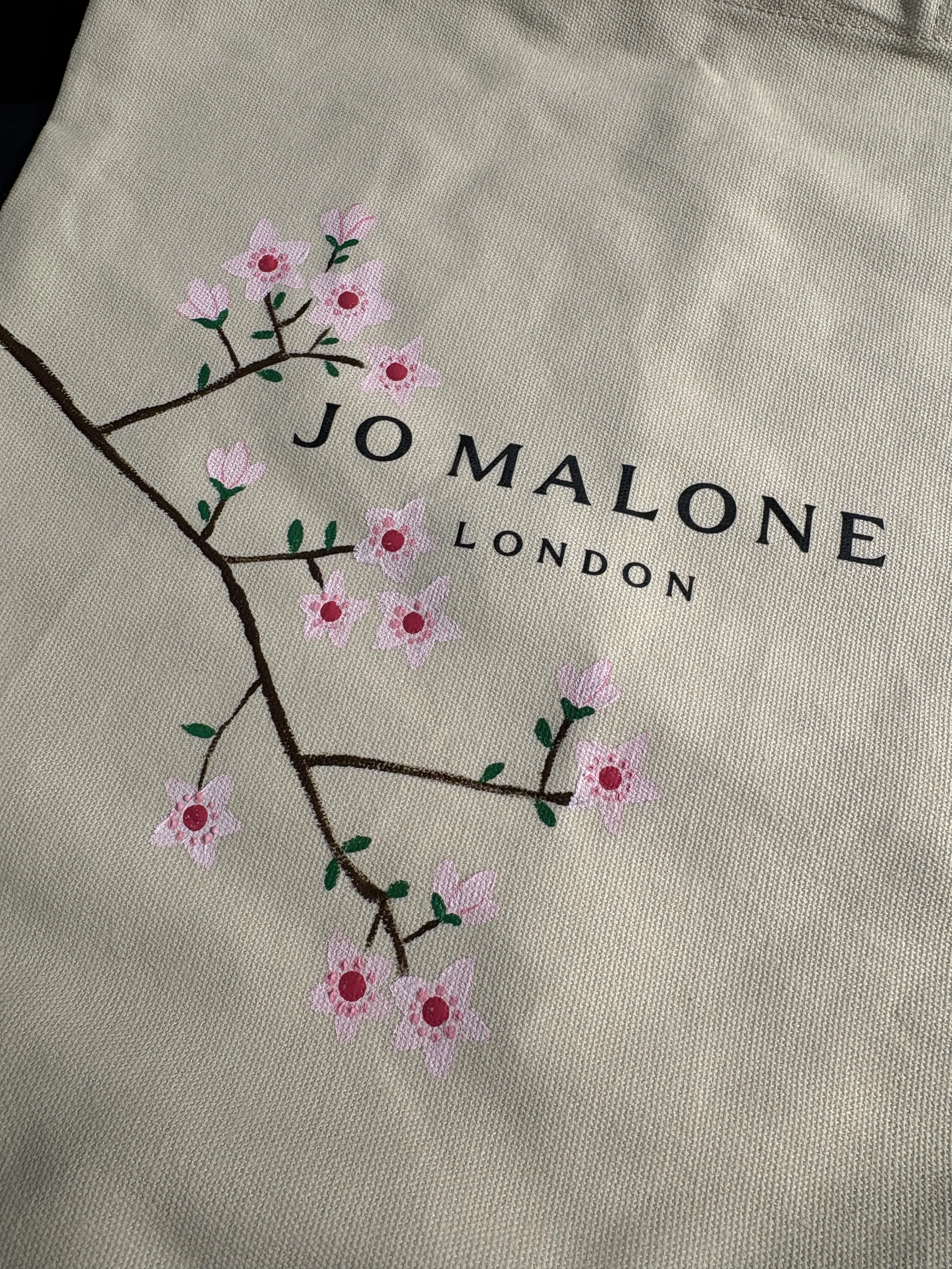 canvas bag painting for Jo Malone