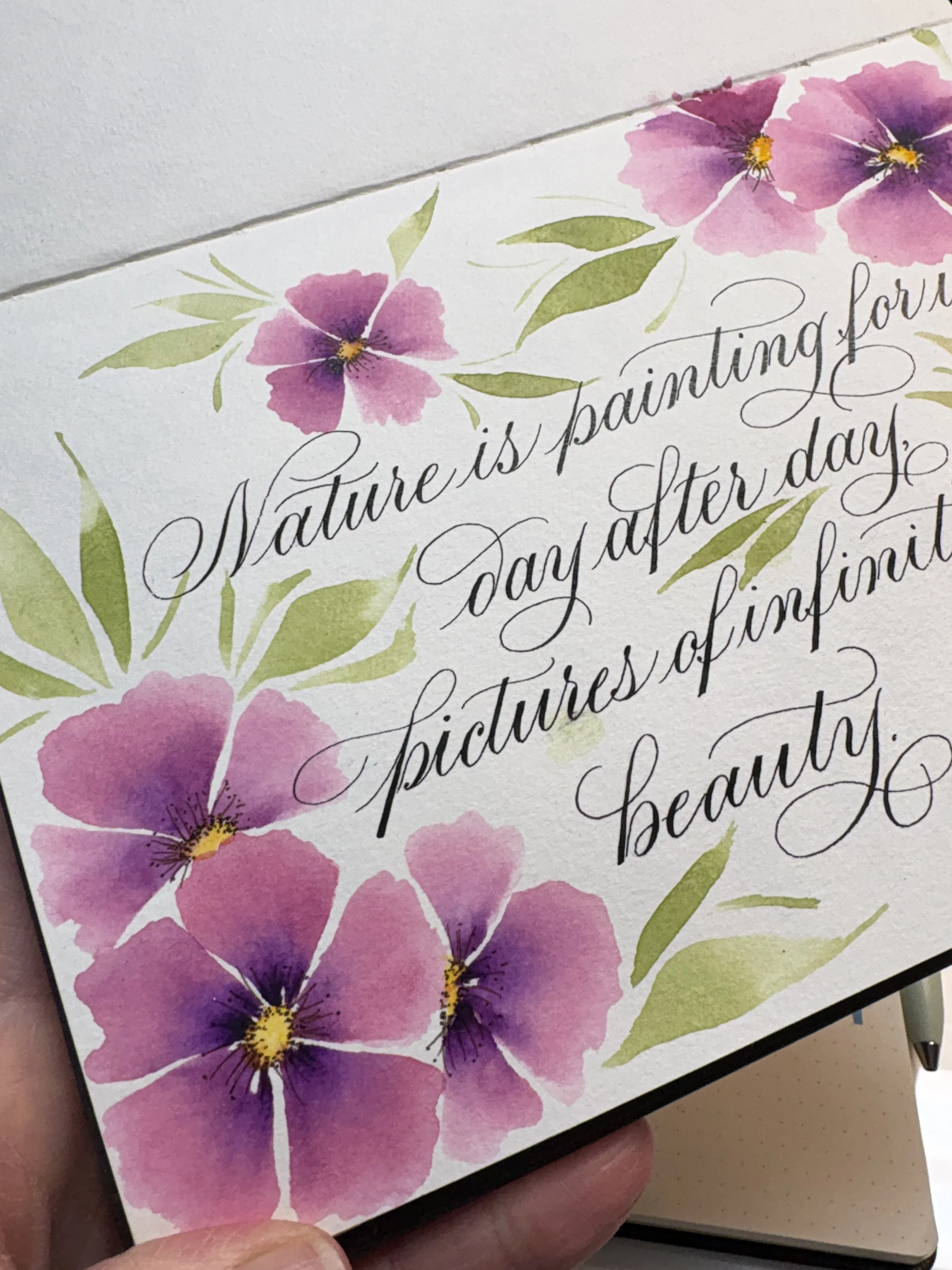 Nature poem with watercolor florals