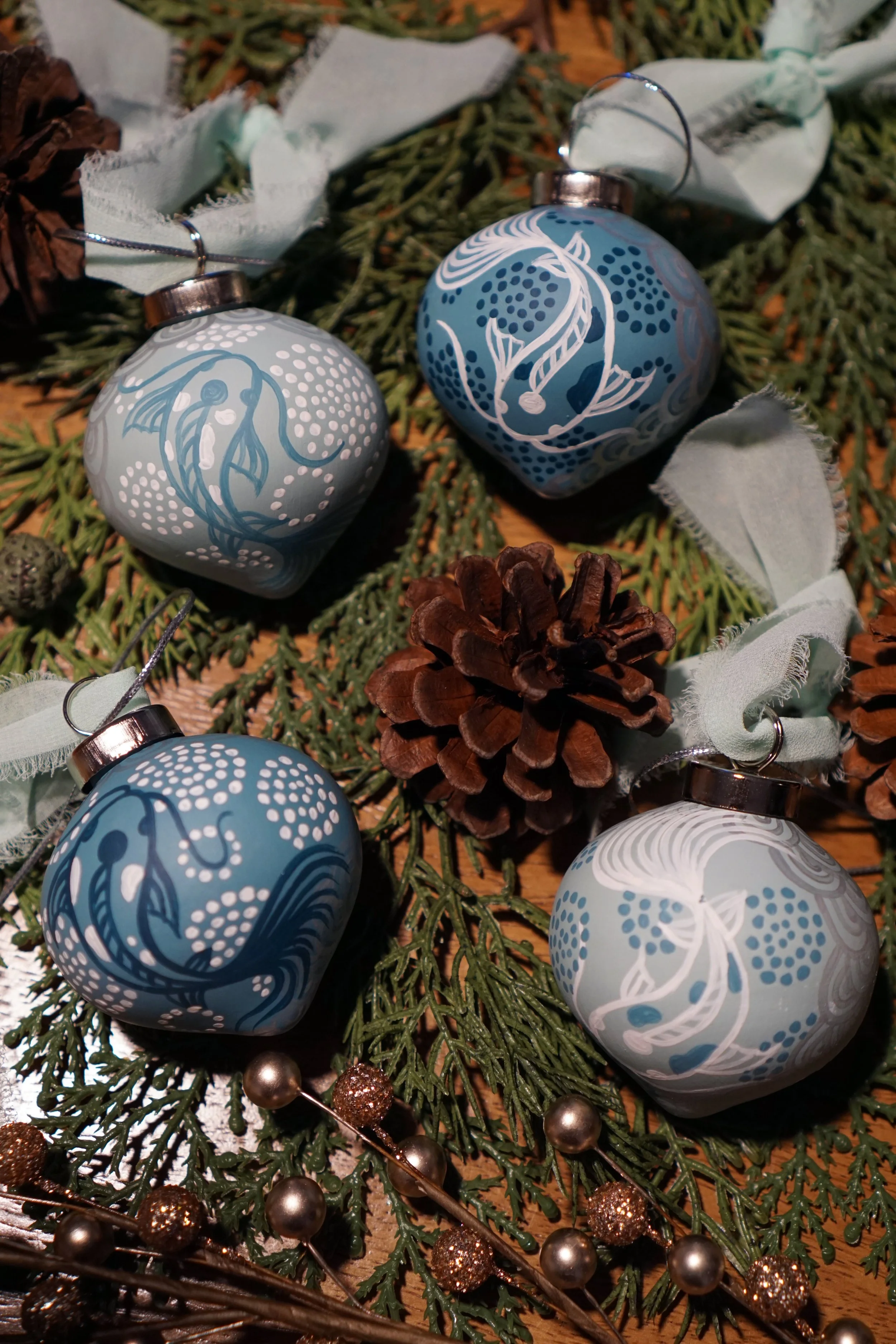 Koi - Set of 4 Ornaments