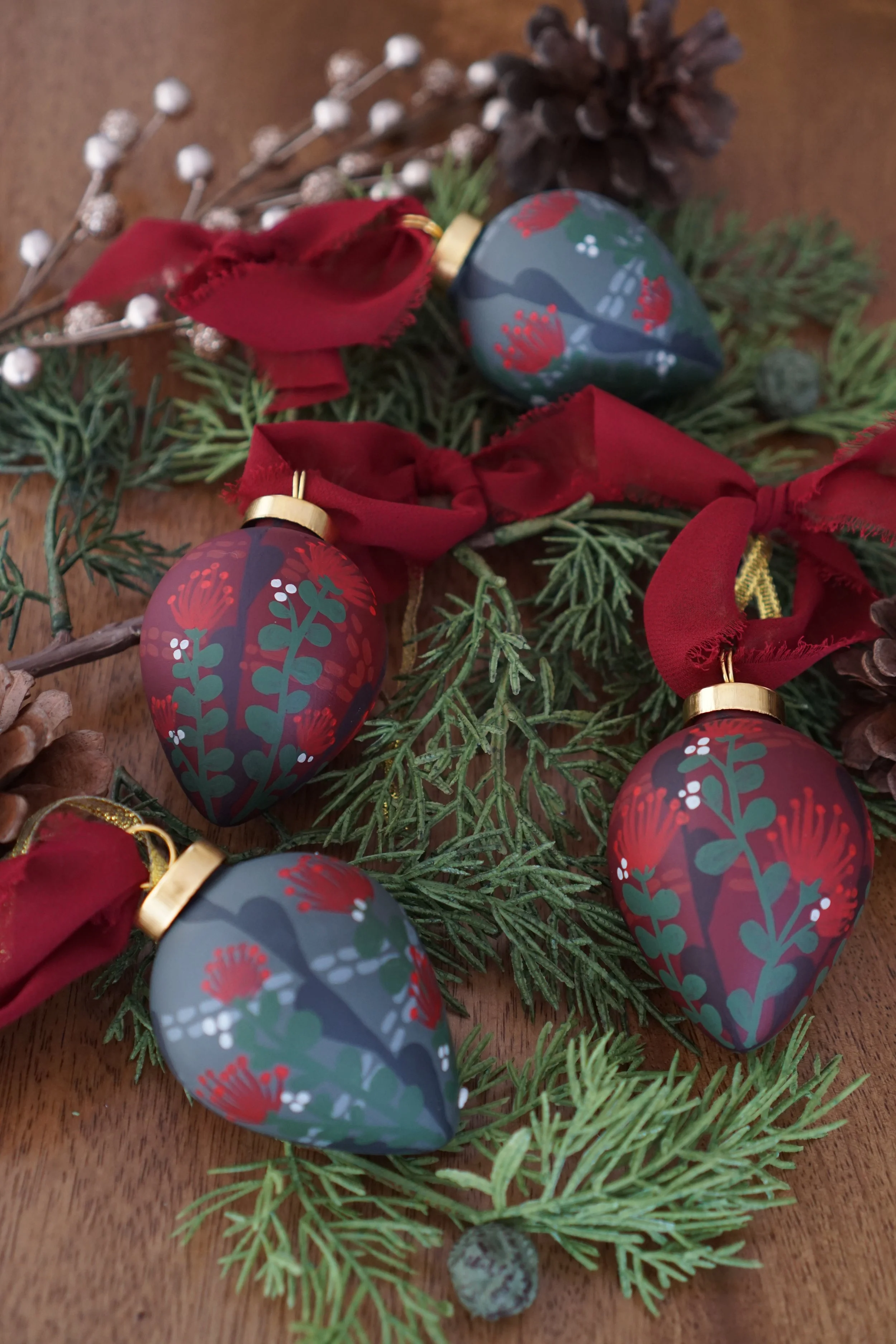 ʻŌhiʻa - Set of 4 Ornaments