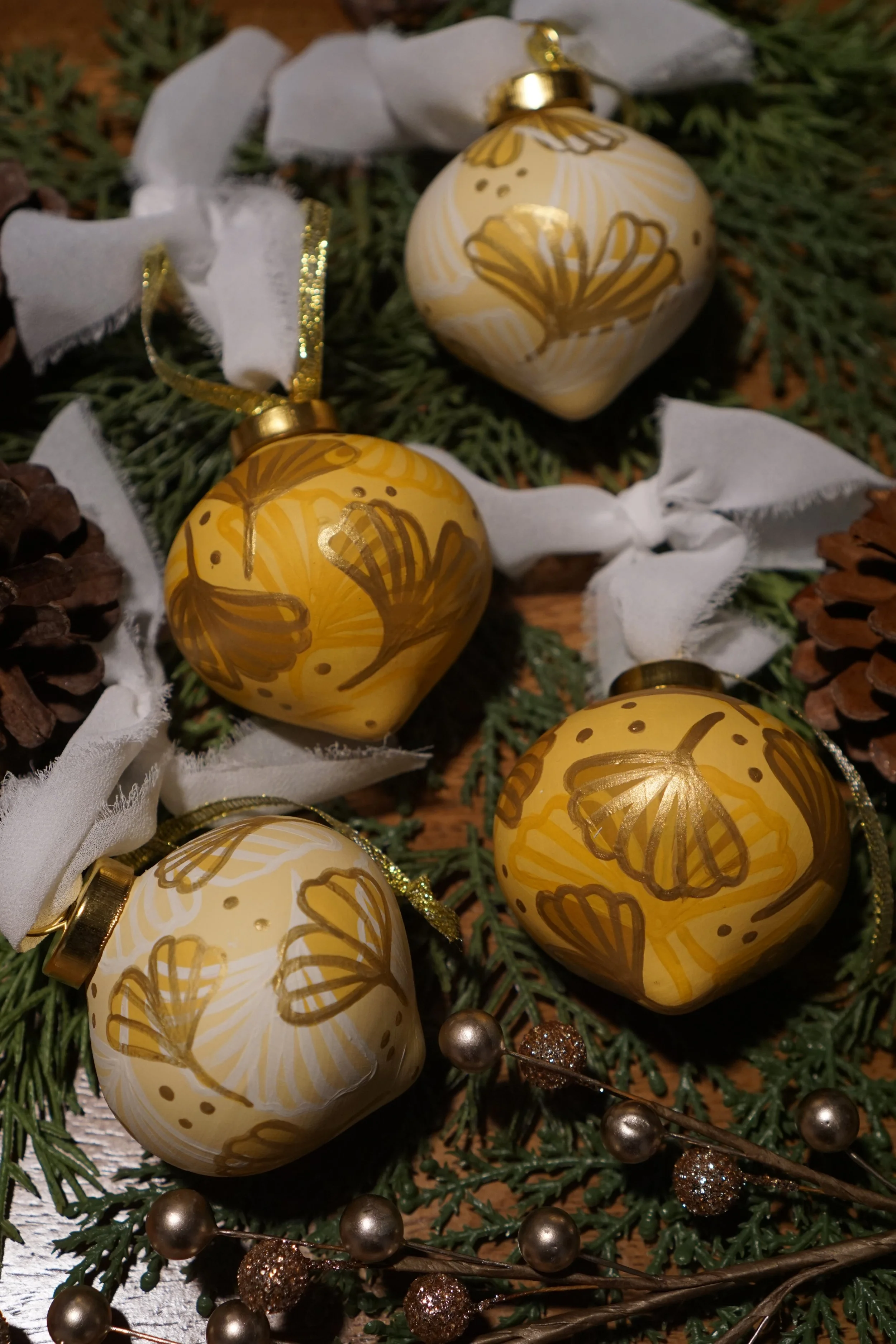 Ginko - Set of 4 Ornaments