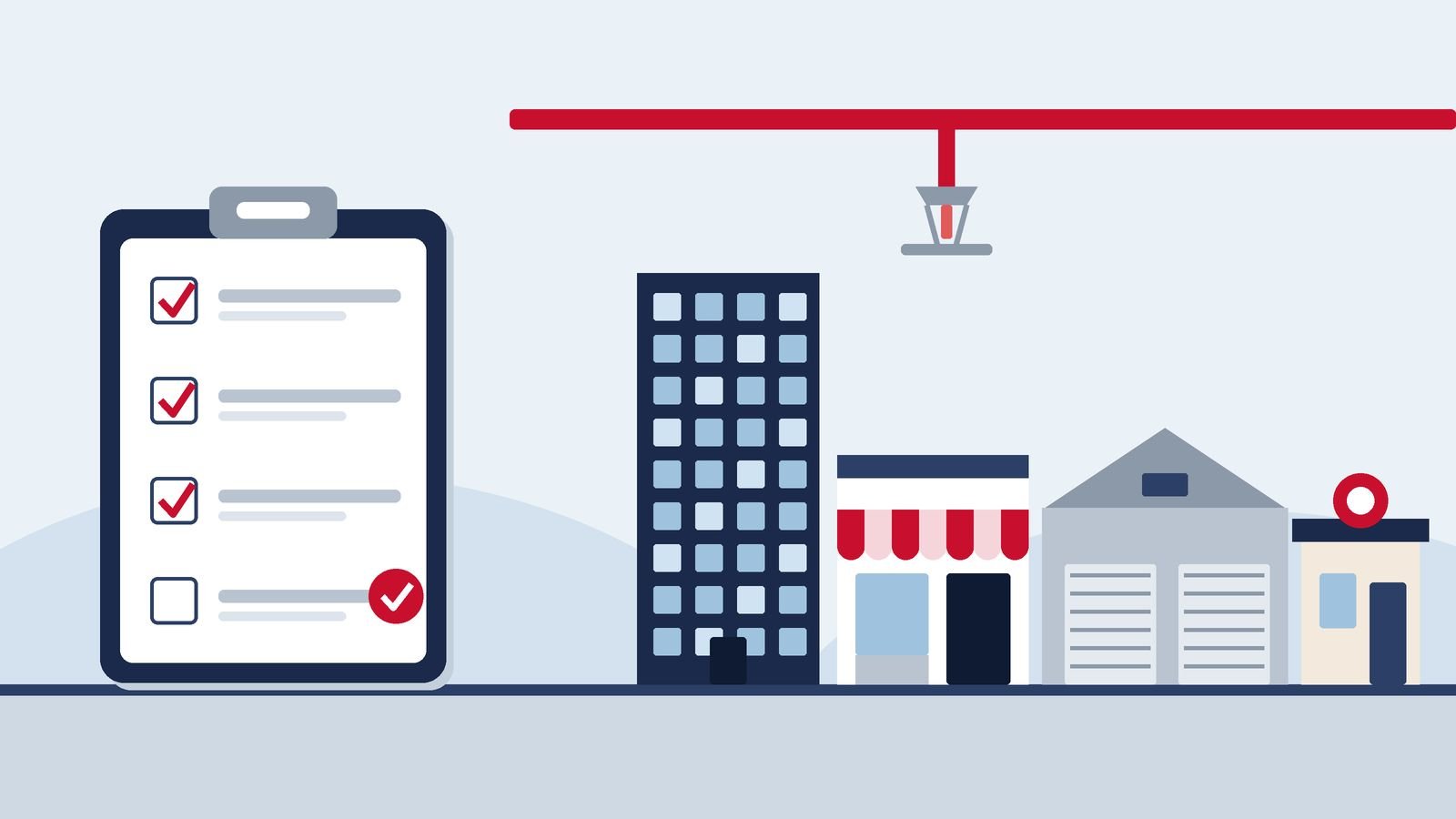 Is a fire sprinkler system required in commercial buildings?