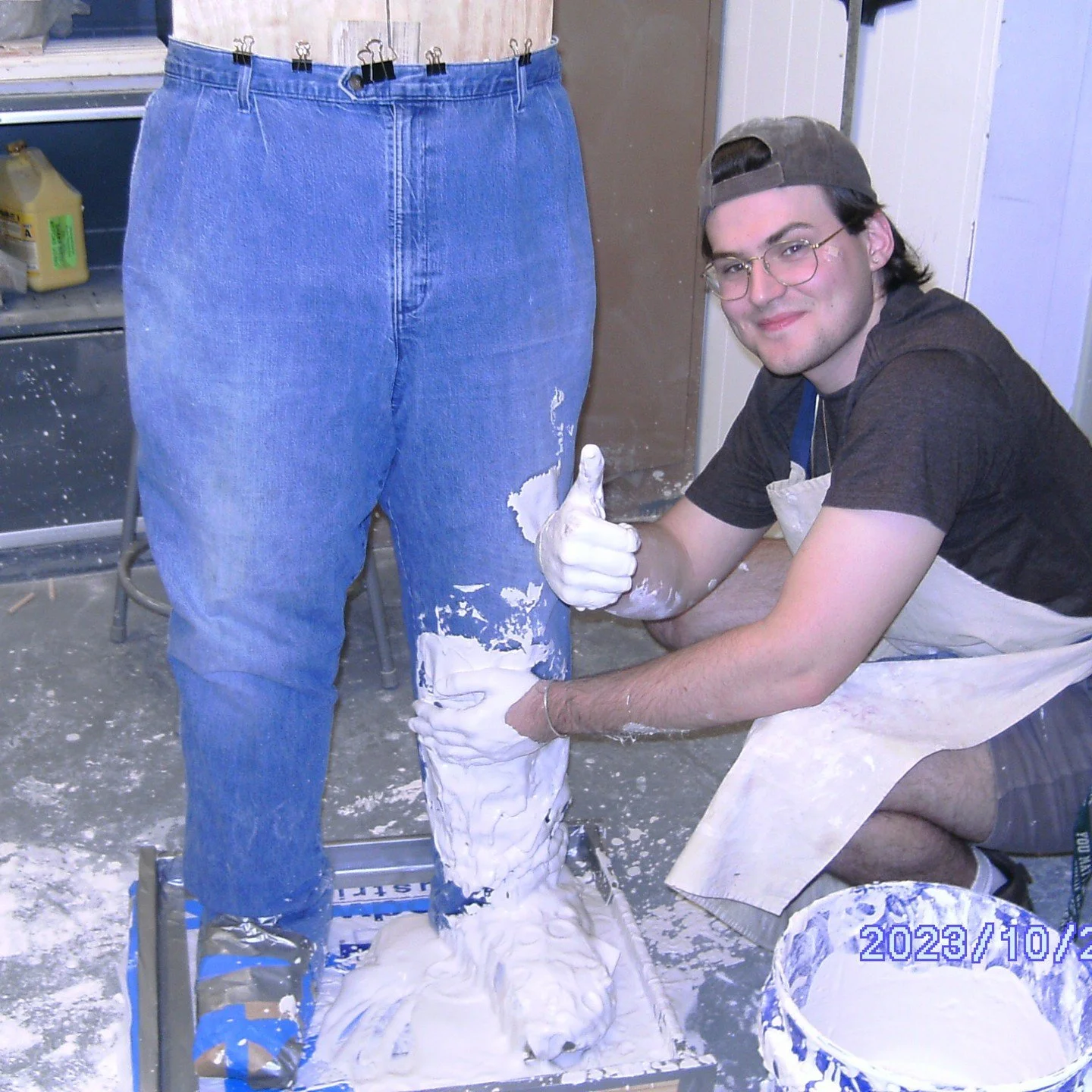 progress pics and behind the scenes of the before and after process to make this piece happen. thank you to my friends for all your help! and for not leaving me in the gallery encased in plaster forever