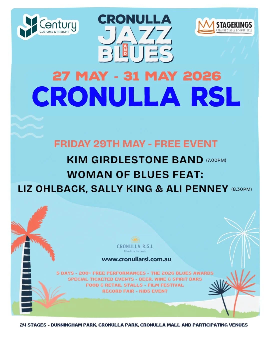 Friday night tunes by the bay 🎷🌊

Cronulla Jazz &amp; Blues Festival kicks off from 7pm at Cronulla RSL on Friday 29 May 🎶

Free live music all weekend, back-to-back sets &amp; good times guaranteed.