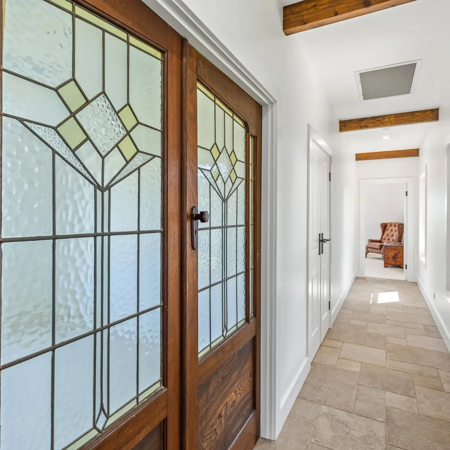 Old meets new.

These antique stained-glass doors were carefully selected by our clients and incorporated into their Cape Dutch inspired custom home &mdash; adding character, colour and a sense of history to a brand new space.

It&rsquo;s the persona