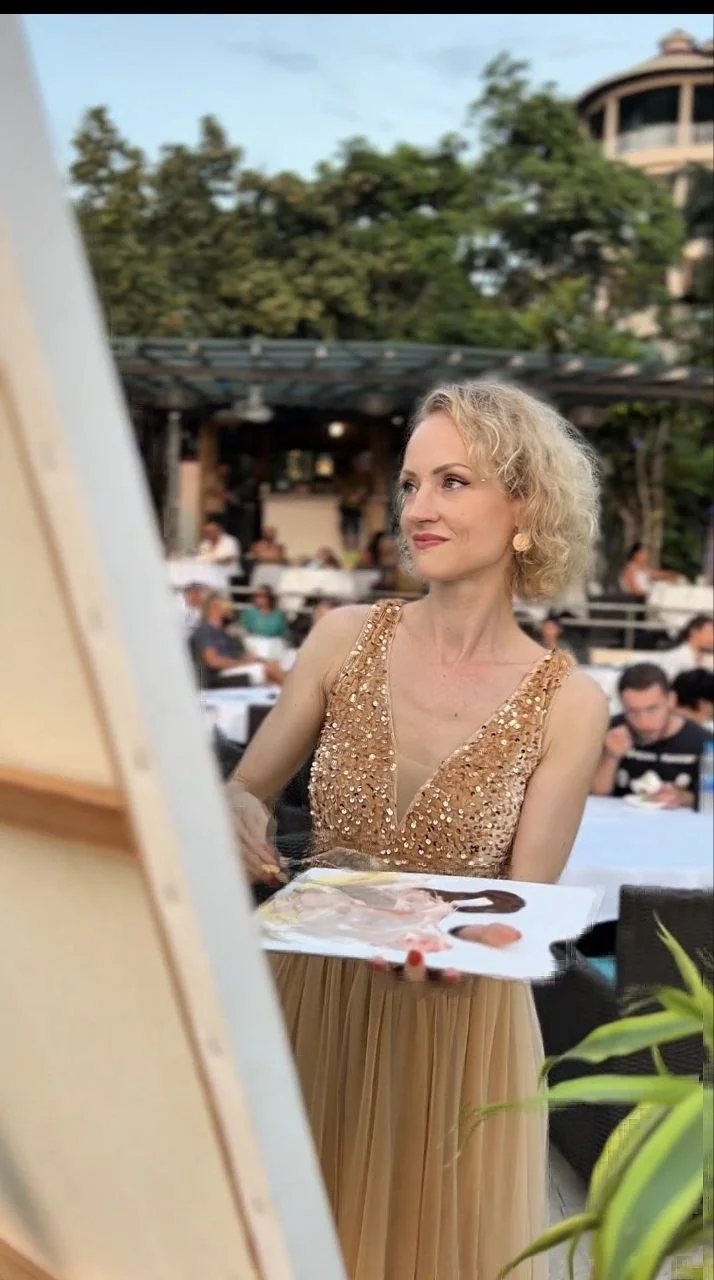 live painting at the classical music concert. Koh Phangan. Thailand