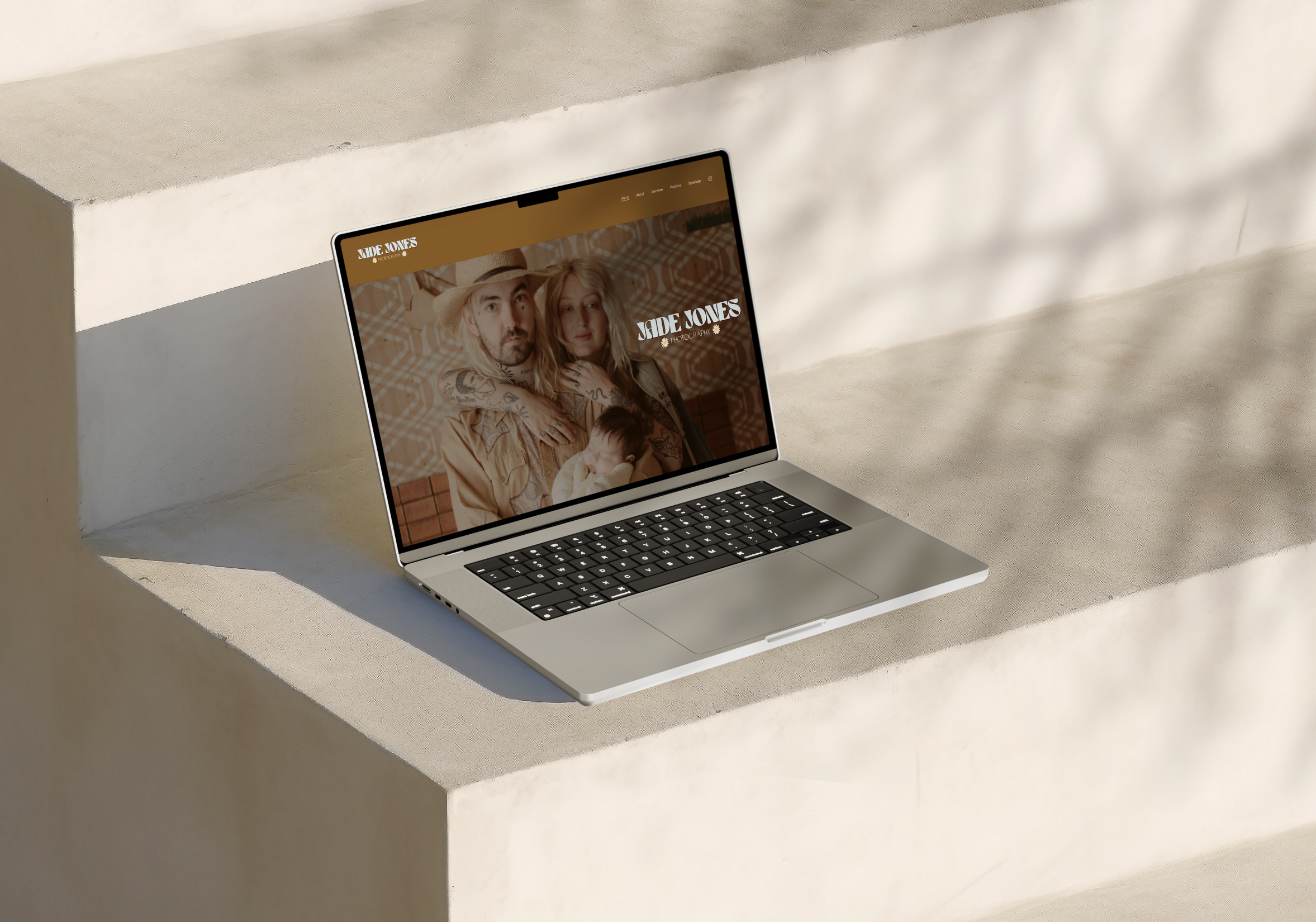 Jade Jones Photography website design with a clean, warm and image-led layout.