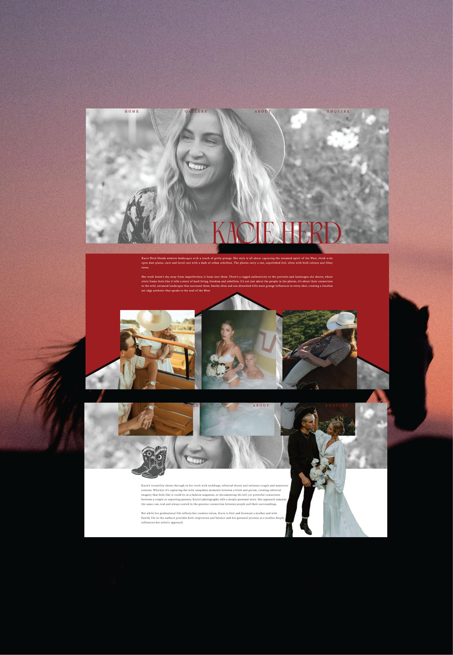 Kacie Herd's website portfolio design and development by Zaii Studio