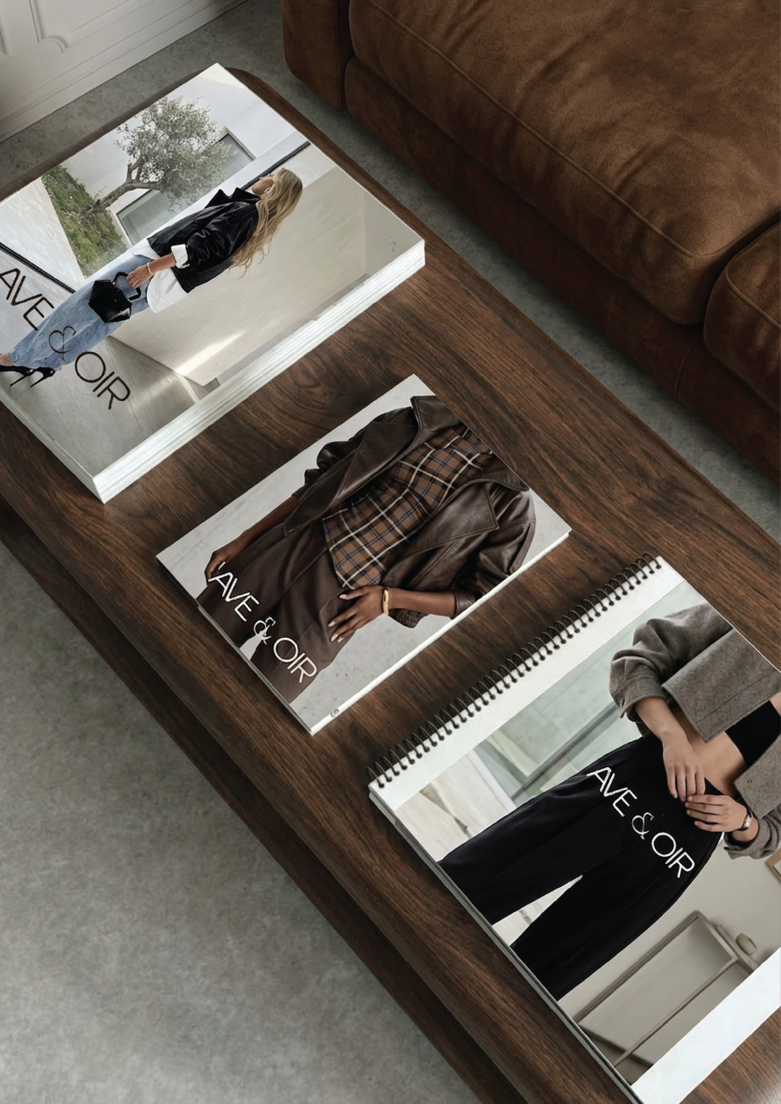 Clothing brand lookbook design with styled imagery and modern fashion editorial layout.