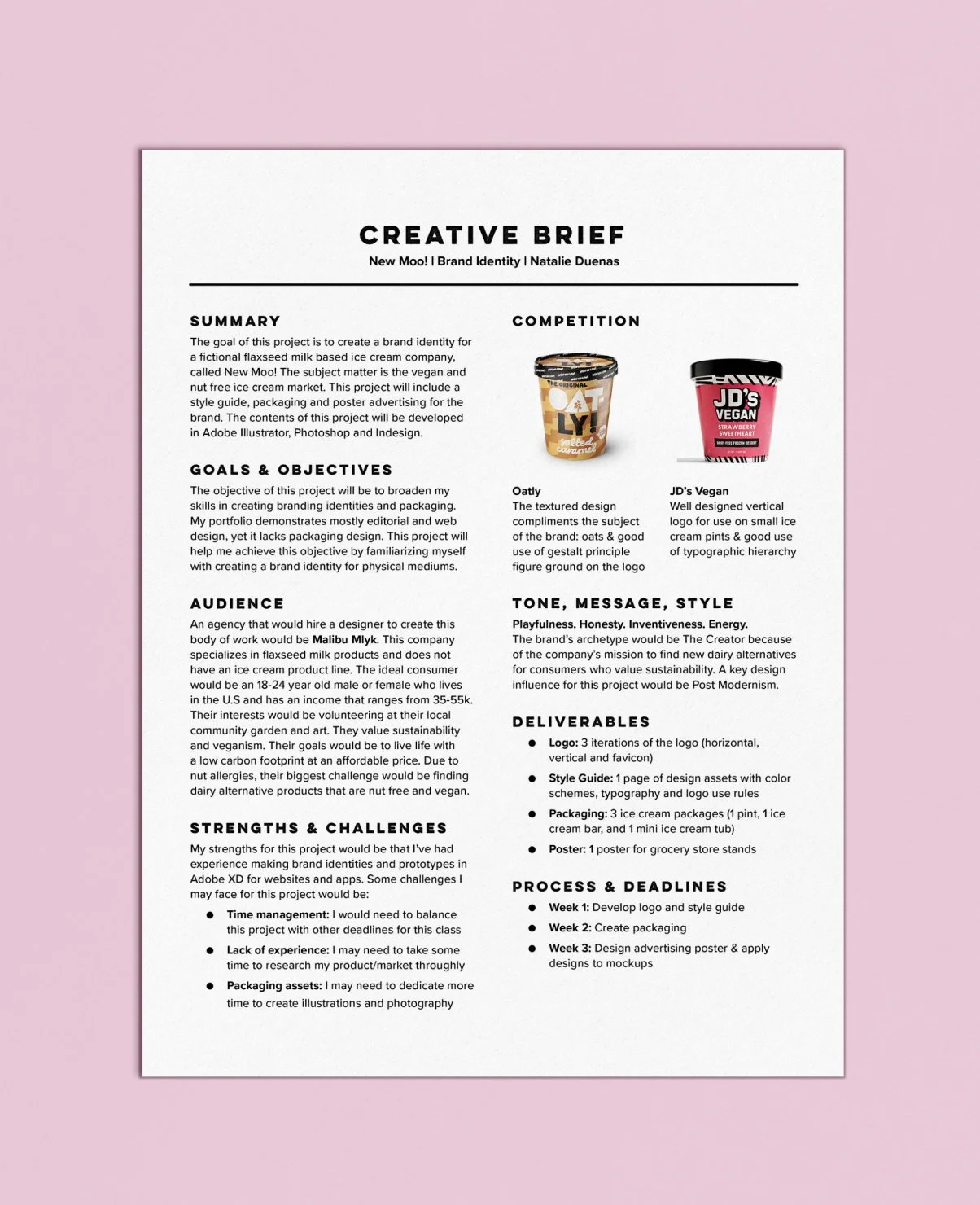 creative brief for New Moo ice cream