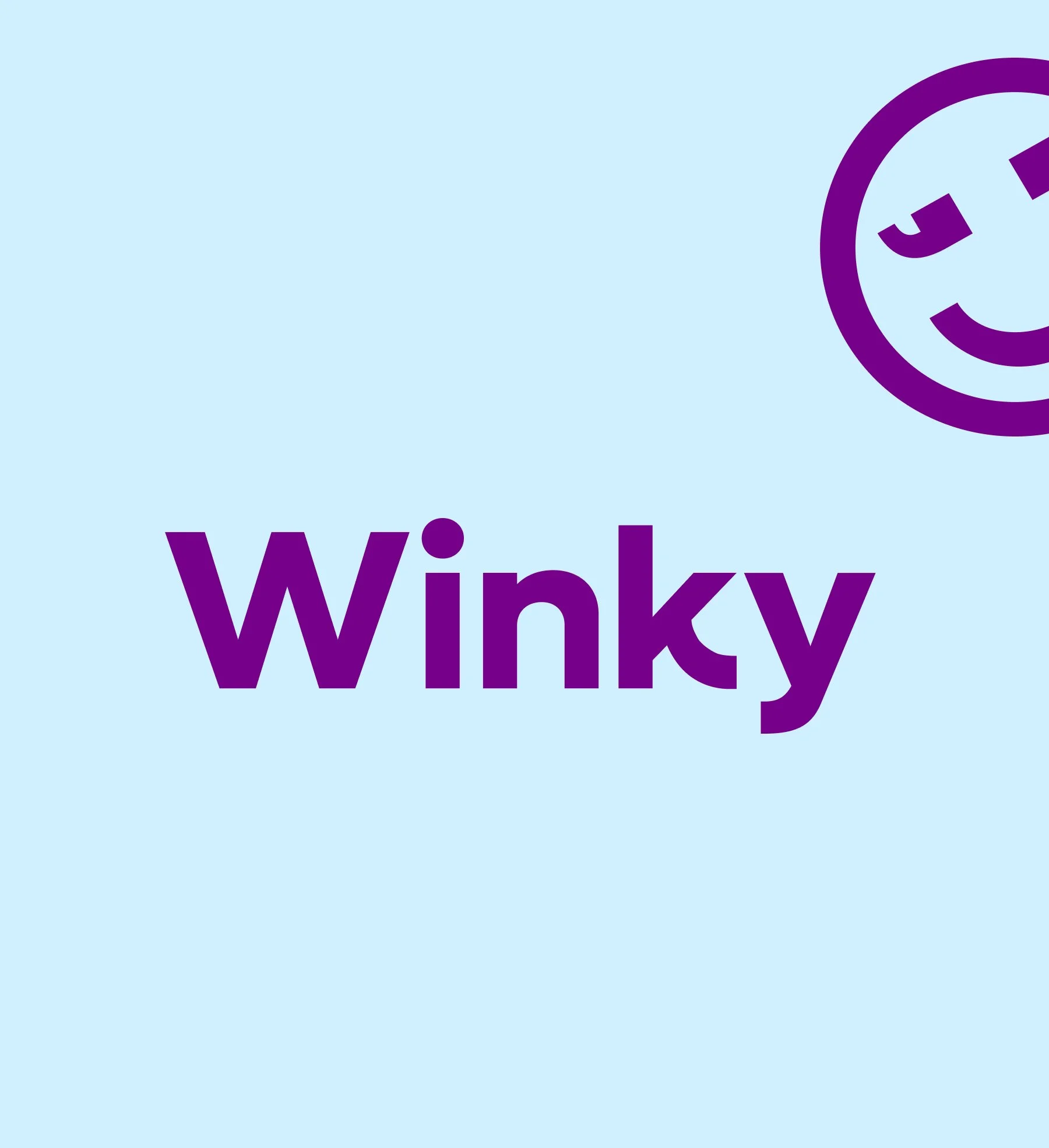 purple and blue winky workmark and avatar logo