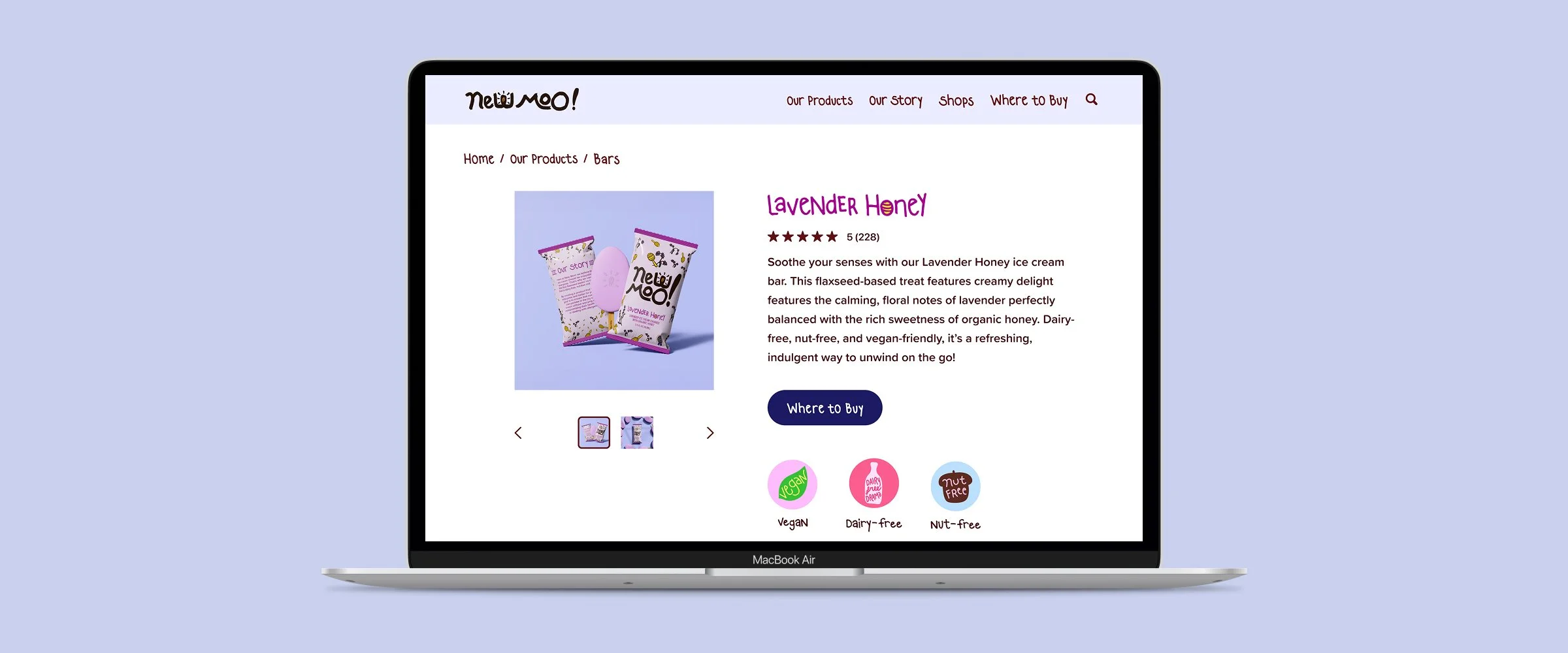 honey lavender product page