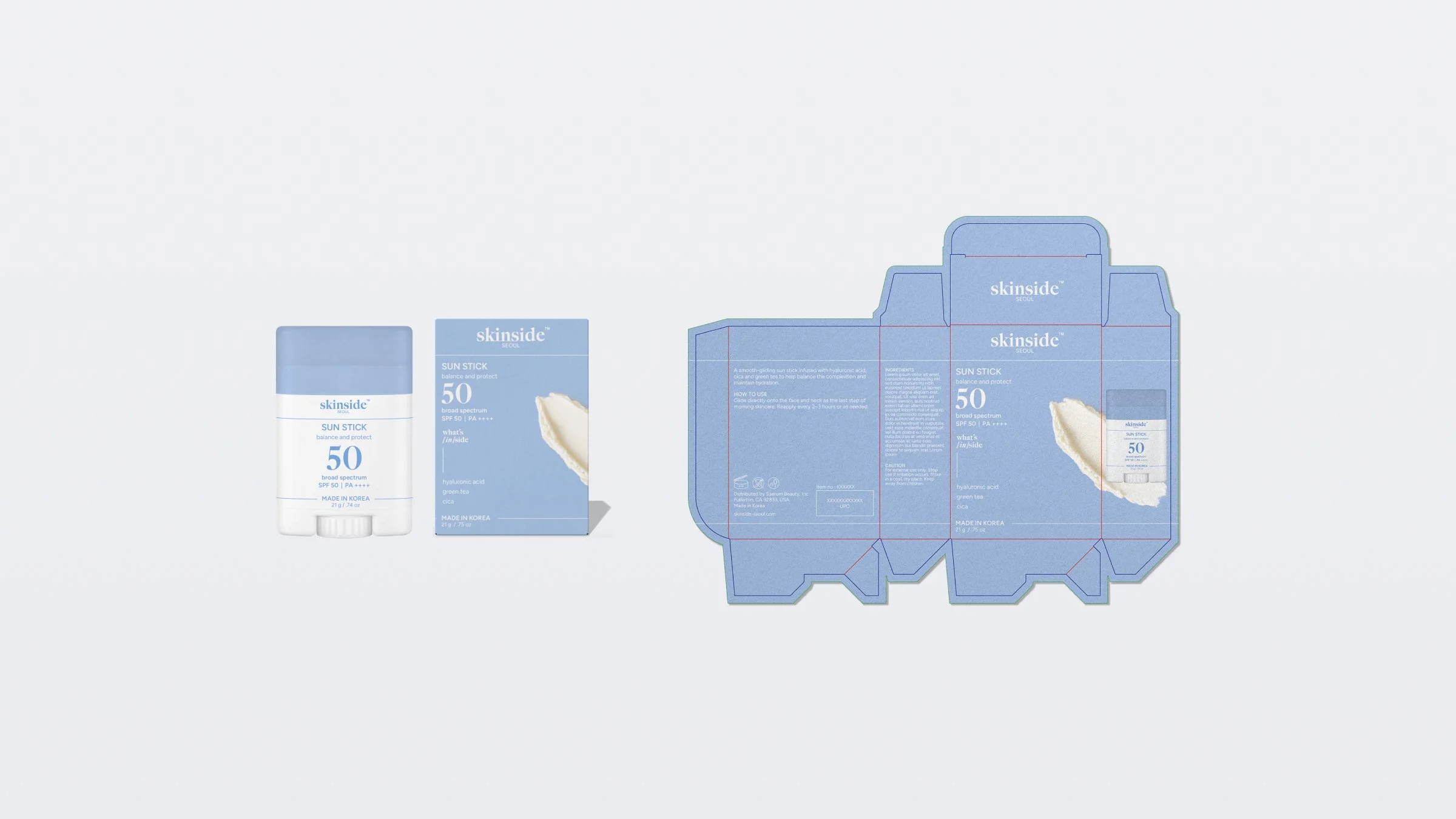sun stick packaging and dieline