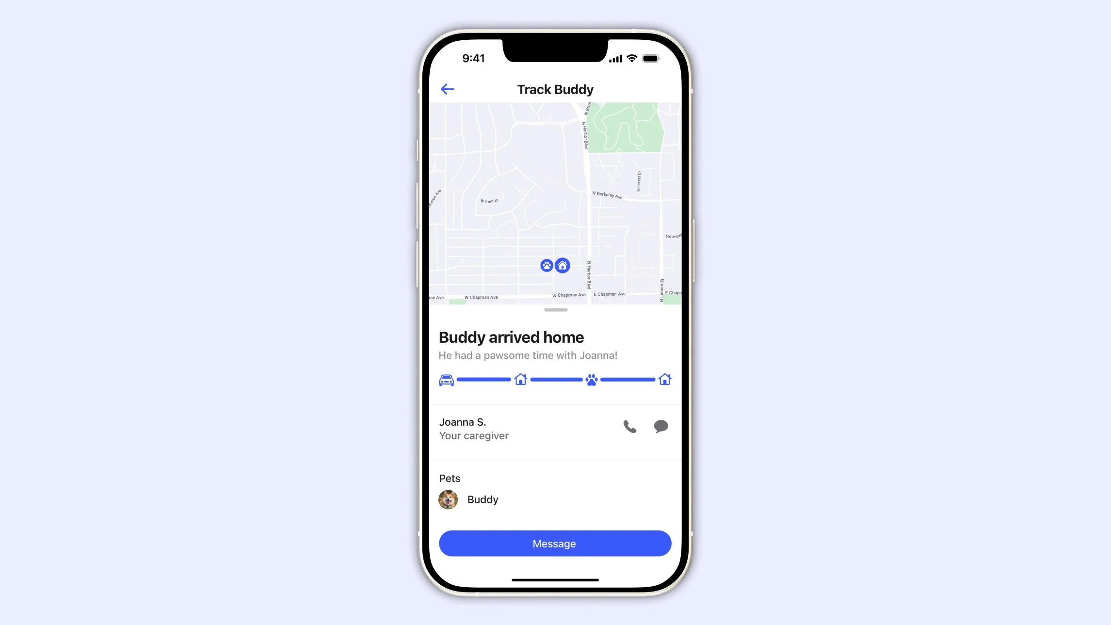 tracking dog walk step 5: your pet arrived home