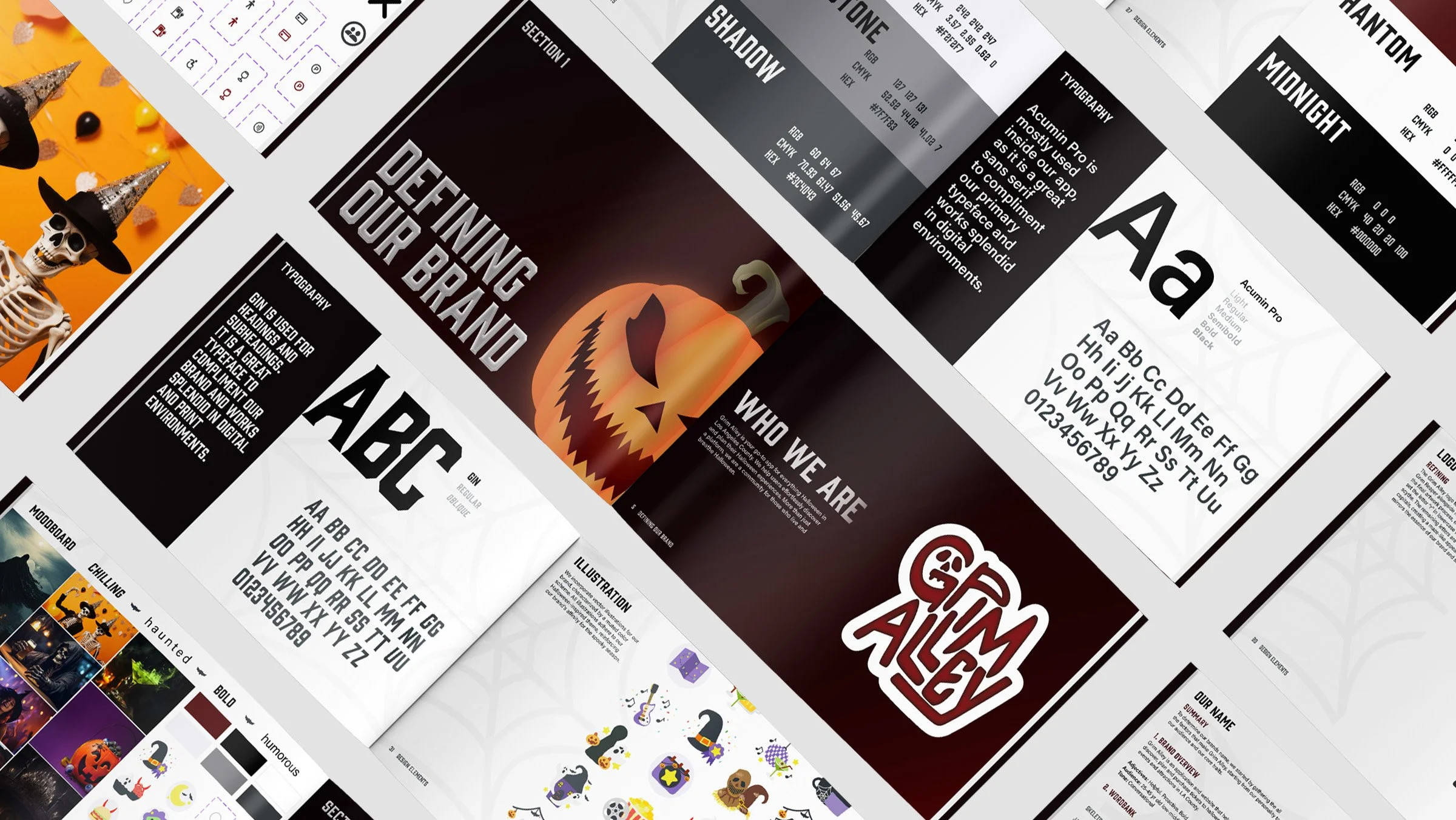 mockup of grim alley branding guide lines book