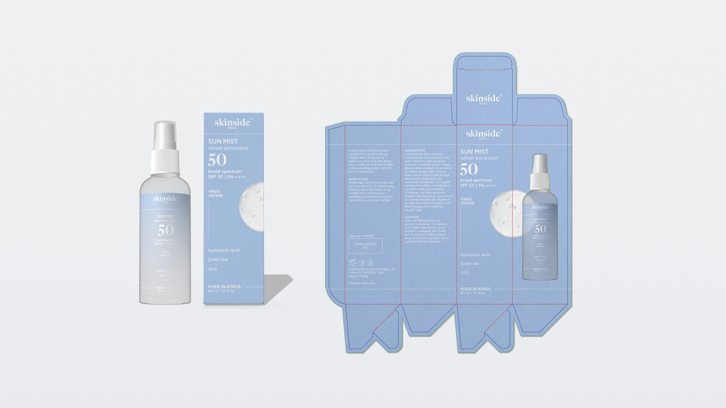 sun mist packaging and dieline