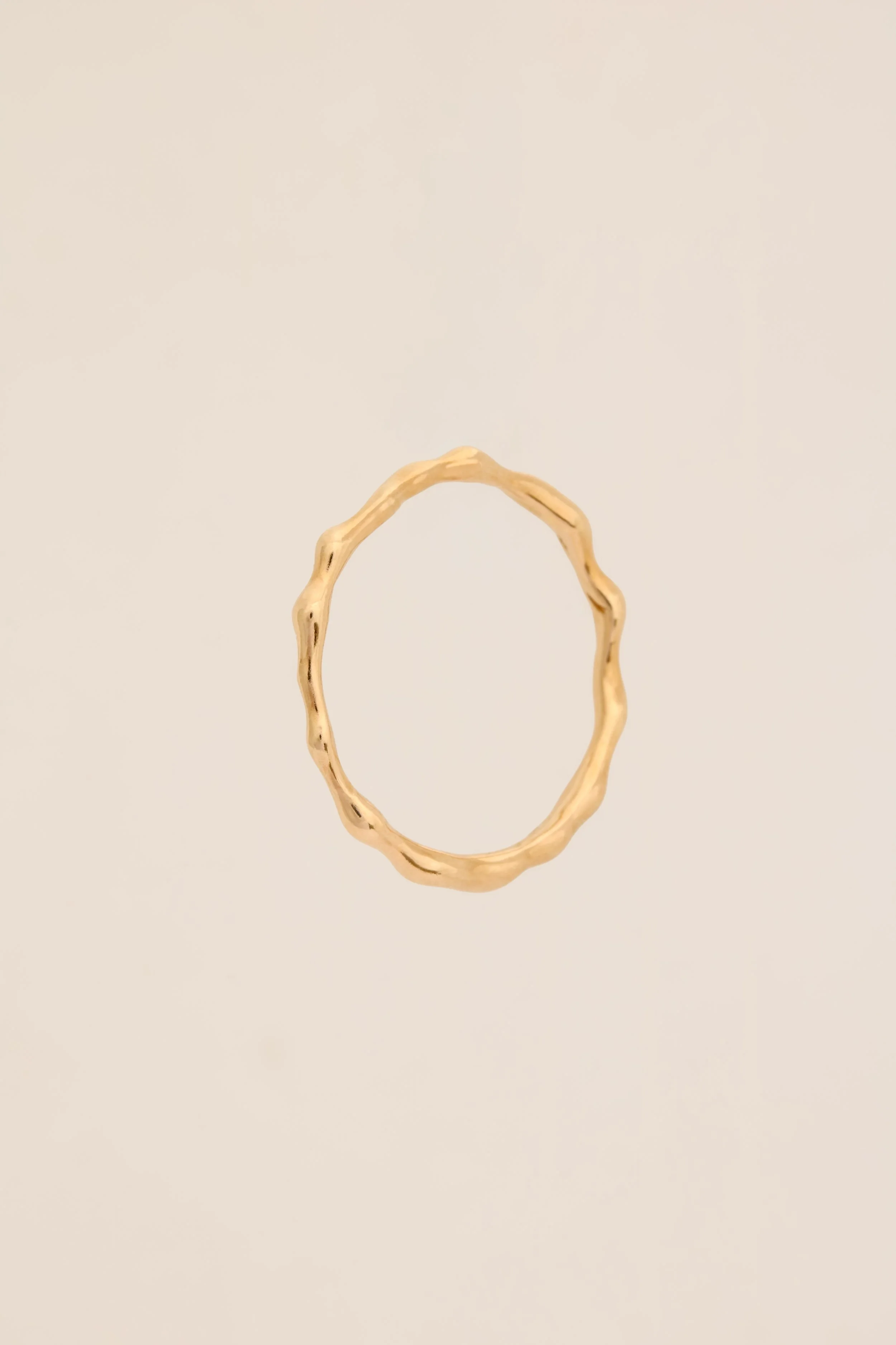 Handcrafted Wavy Molten Stacker Ring in 9ct Gold