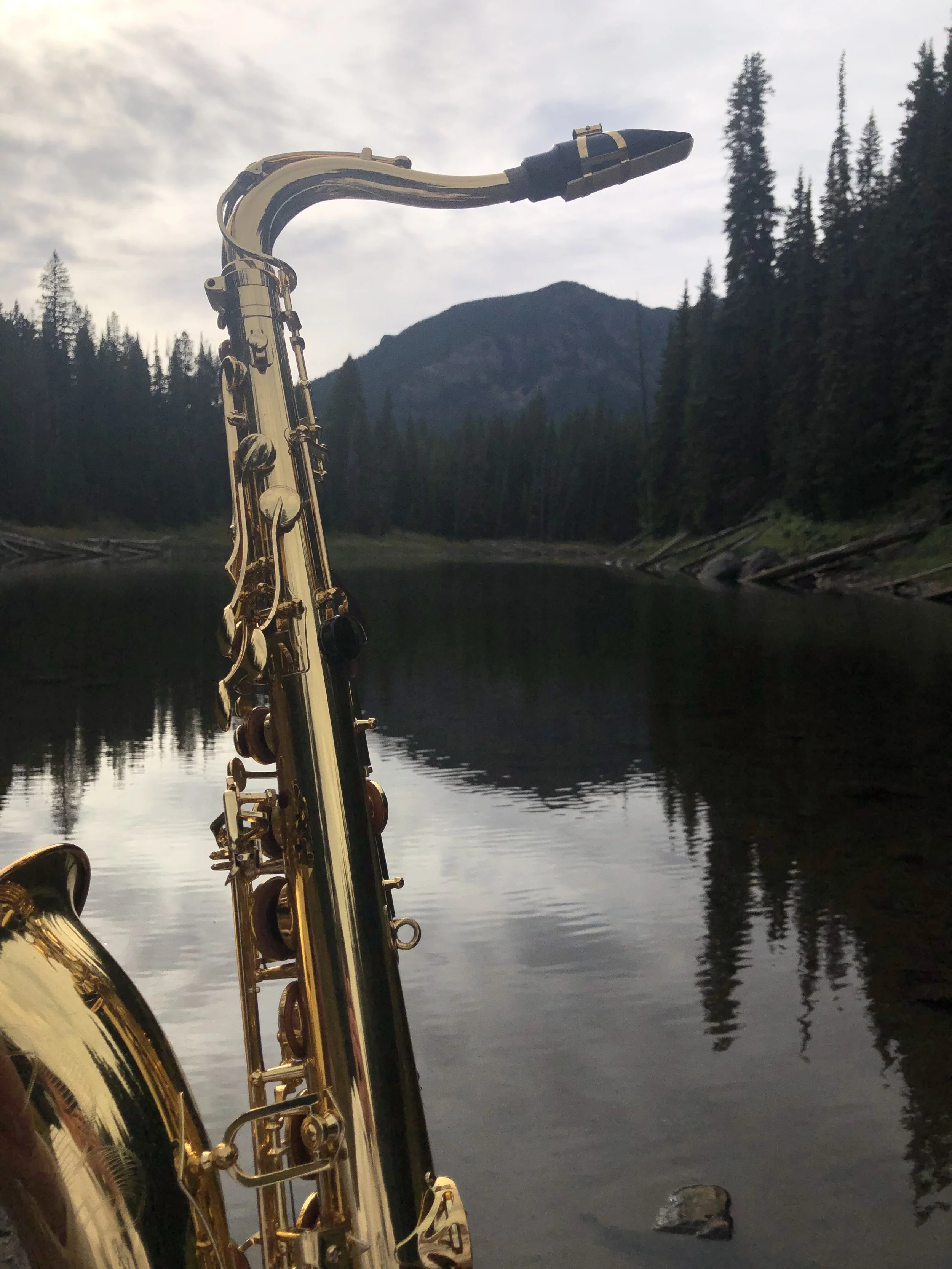Tenor saxophone at Crescent Lake