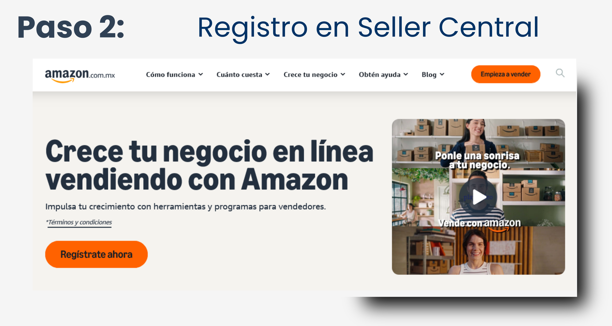 Registro en Seller Central:
- Solo utiliza el link oficial
- Consulta la Hoja de Ruta Gratuita