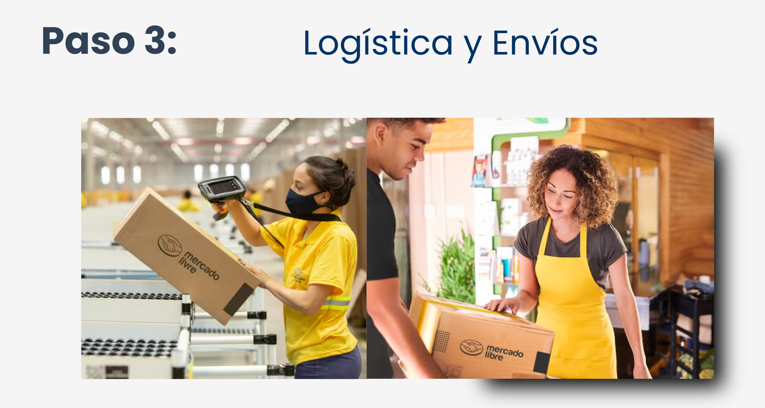 Mercado Envíos: Colectas y agencias de envío.
- Full: Almacenamiento y despacho prioritario desde las bodegas de Meli.
- Gestión de etiquetas y embalaje seguro.