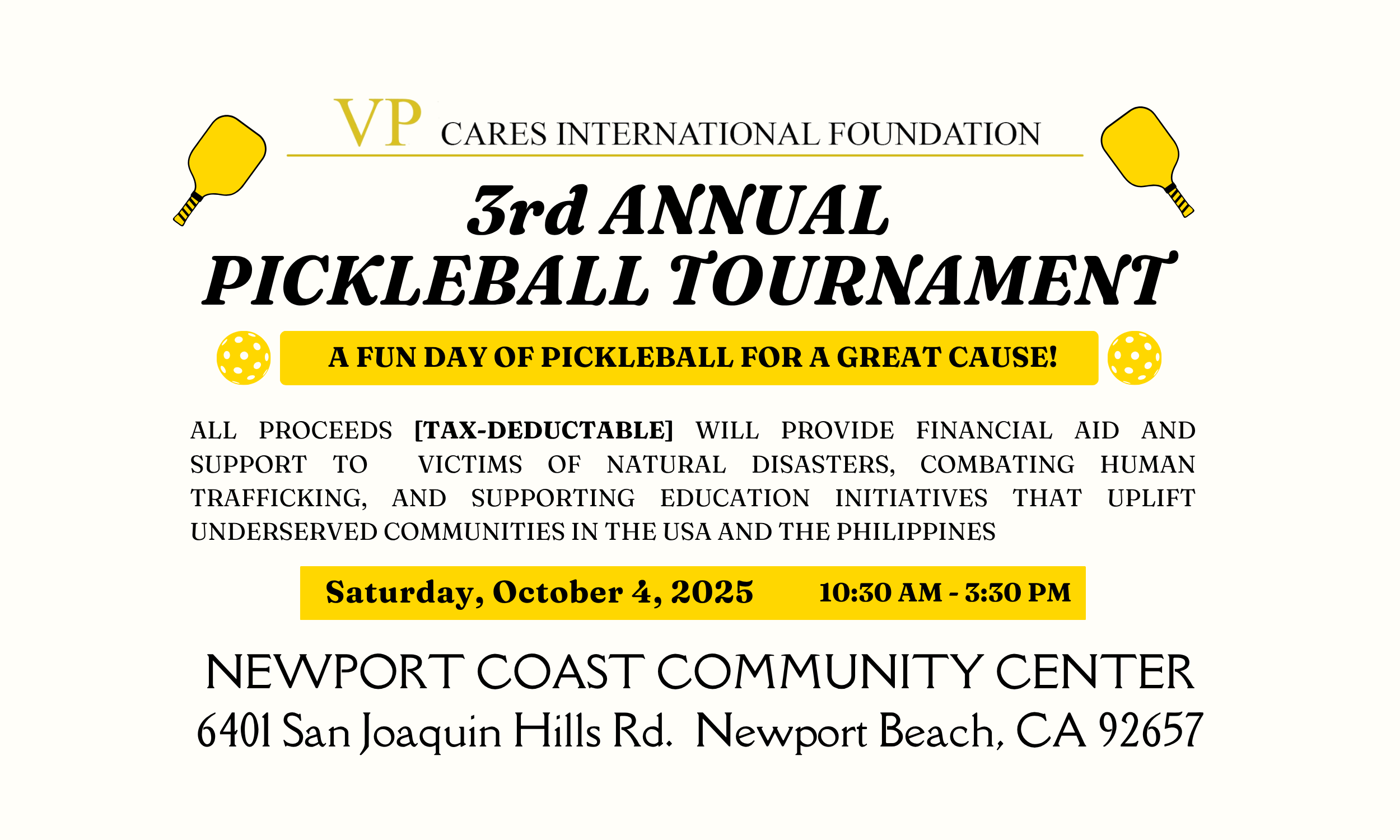 VP Cares 3rd Annual Pickleball Tournament