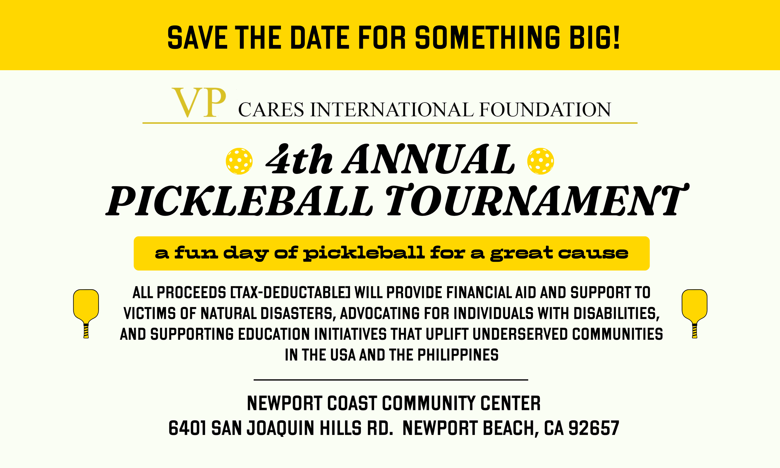 VP Cares 4th Annual Pickleball Tournament