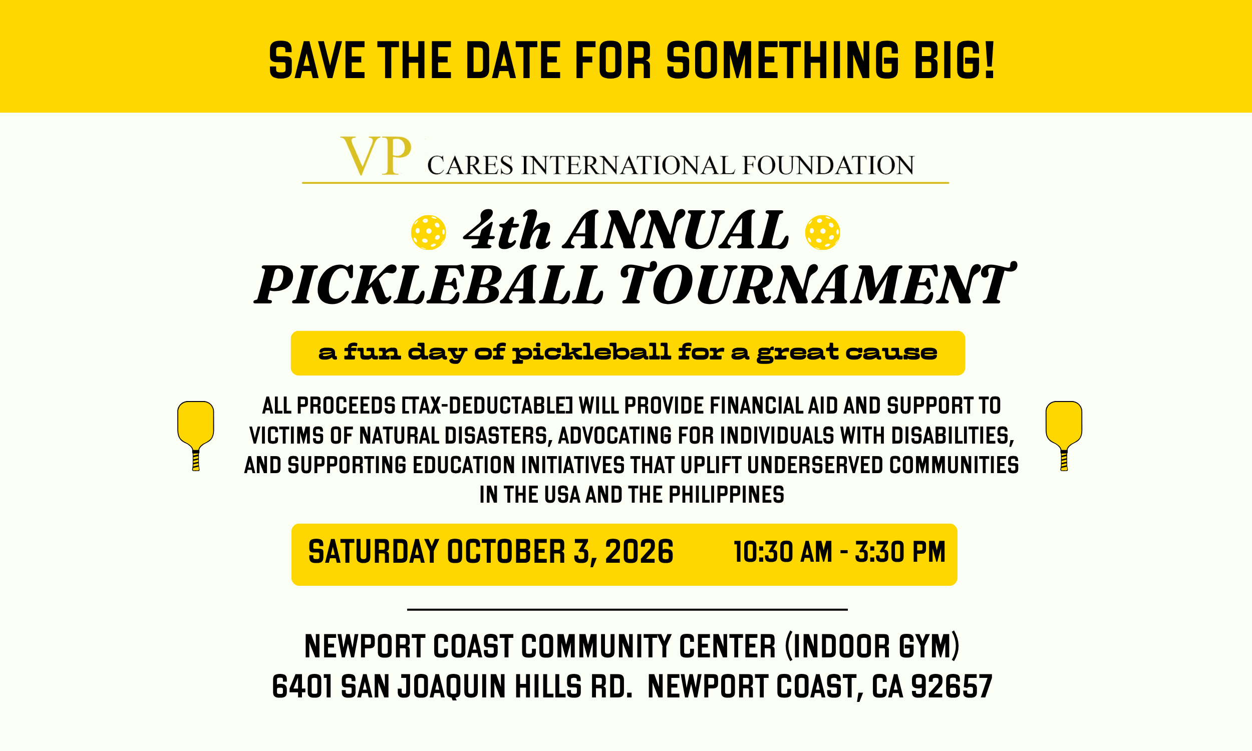 VP Cares 4th Annual Pickleball Tournament