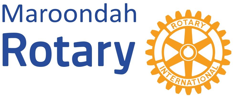 Text reads 'Maroondah Rotary' next to the Rotary International logo in orange.