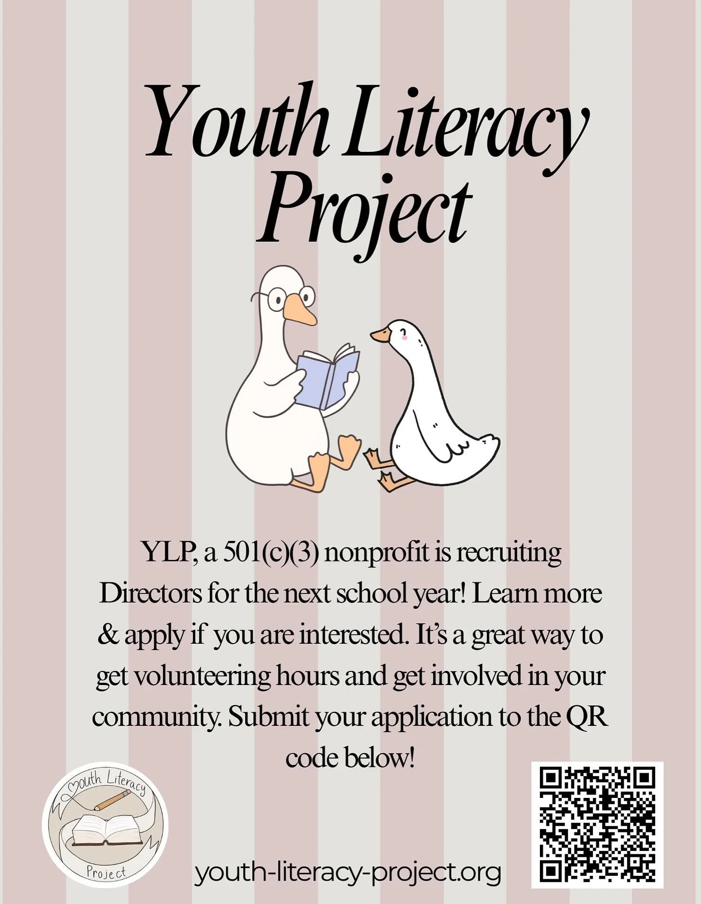 We are looking to recruit directors for the next school year. Use the QR code or link in our bio to apply!