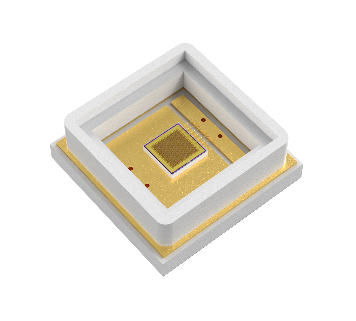 Ceramic SMD VCSEL package for wearable devices, 3D sensing, and compact photonic electronics