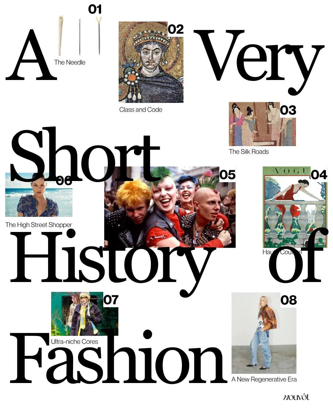 Here's what you need to know about the history of fashion*

Before we reimagine the future, we need to back in time and reflect on how we got here. From survival to status, cultural appropriation and trickle down to cross-pollinatino and bubble up, a