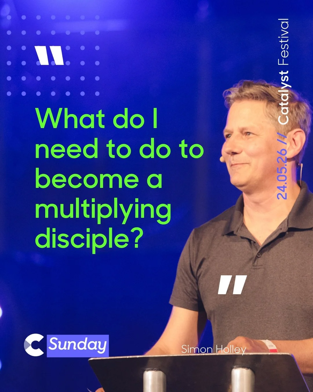 On Sunday morning in the main meeting, we heard from Simon Holley, who spoke on becoming an apostolic movement that sees God&rsquo;s kingdom fill the earth:

"The world will not be changed by celebrity Christianity. It will be changed by ordinar