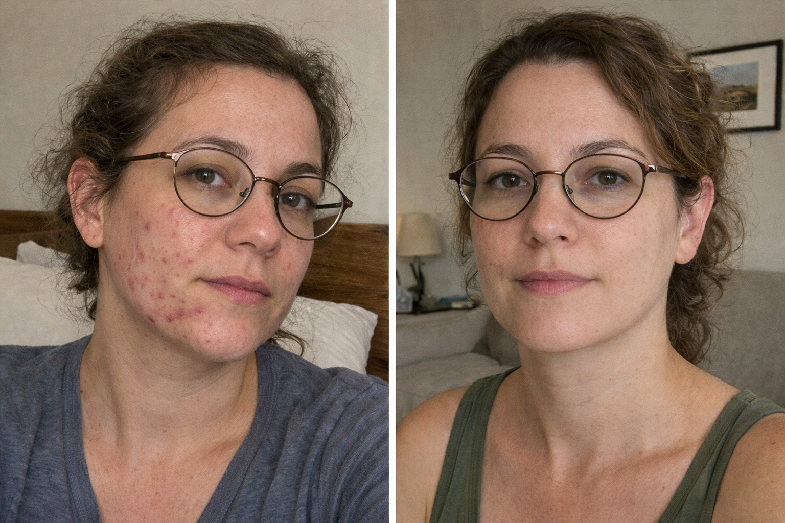 Before and after clear skin