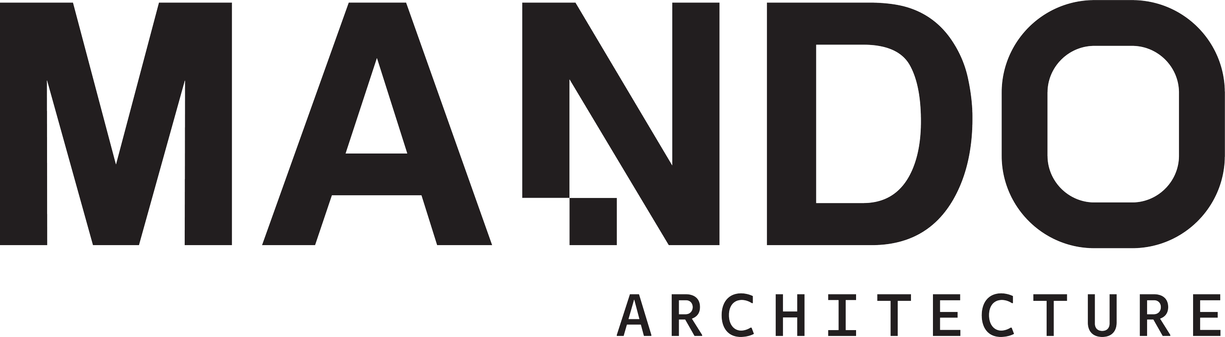 Mando Architecture logo in black and white with bold letters