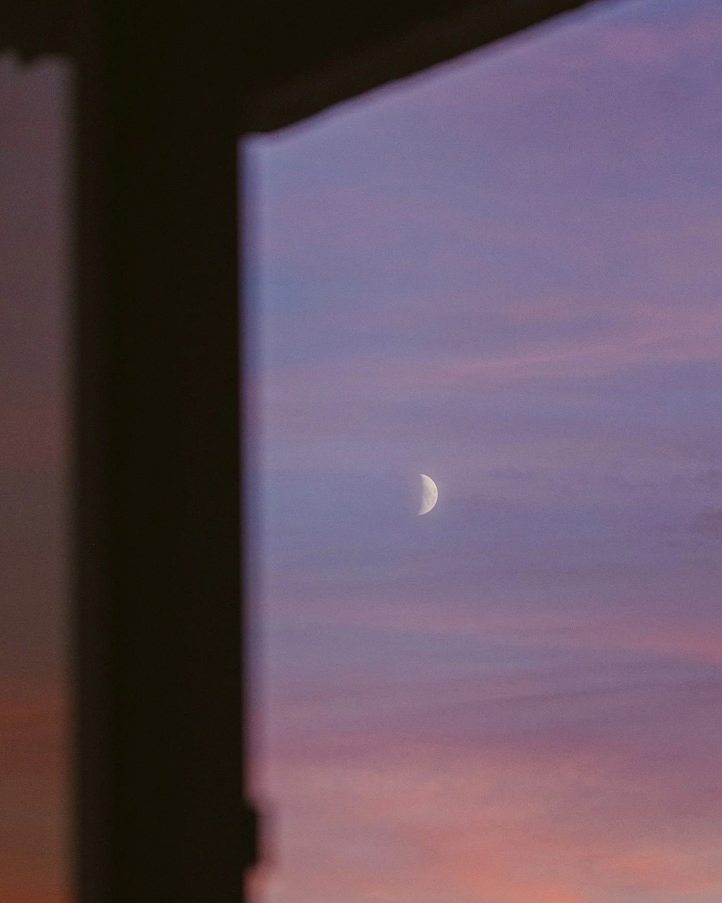 I didn&rsquo;t shoot much this week. I was sick and mostly stayed inside, aside visits to the office.
What I had was a window, a skyline, and a sky that kept showing up in shades of pink and violet.
These photos are little pauses between rest and ema