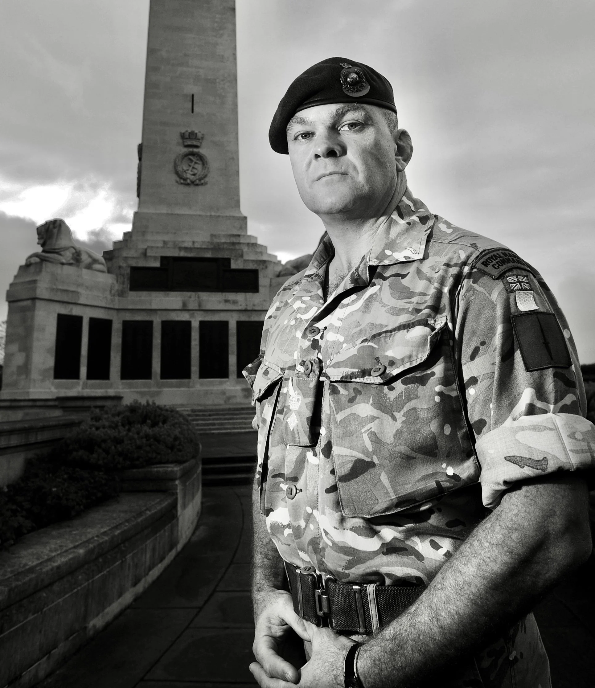 Portrait of 42 Cdo RMs LT Col Ewen Murchison on Plymouth Hoe.