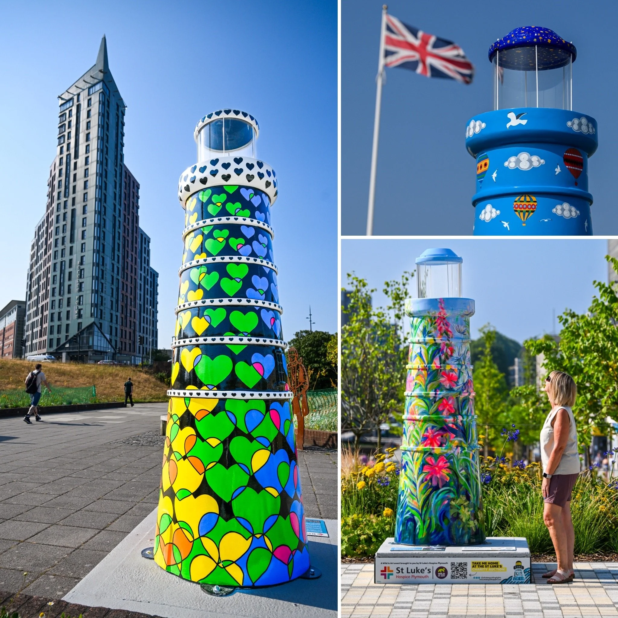 Art installations for St Luke's Hospice Plymouth  Guiding Lights event in Plymouth.