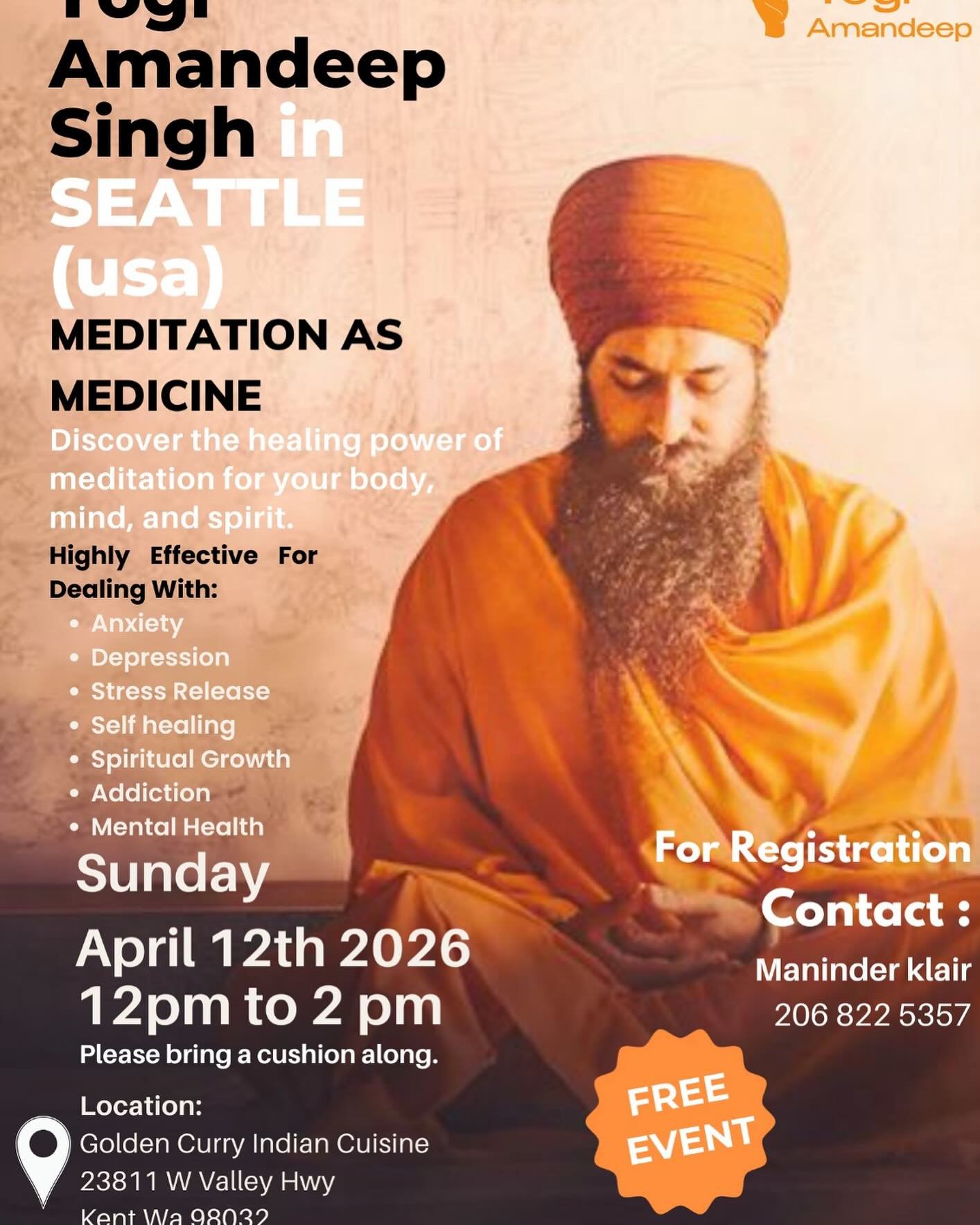 Yogi Amandeep in Seattle (USA)
.
.
.
.
.
#yogi #yoga  #yogiamandeep #sadhna #transformation #mantra #healing #breath #pavanguru
#kundalini #health #dharma #meditation #advaita #atma #self