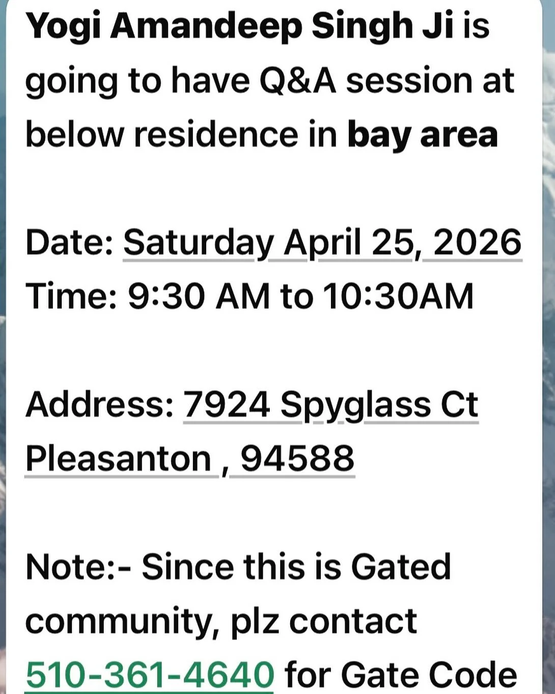 Yogi Amandeep in Bay Area. Free Event