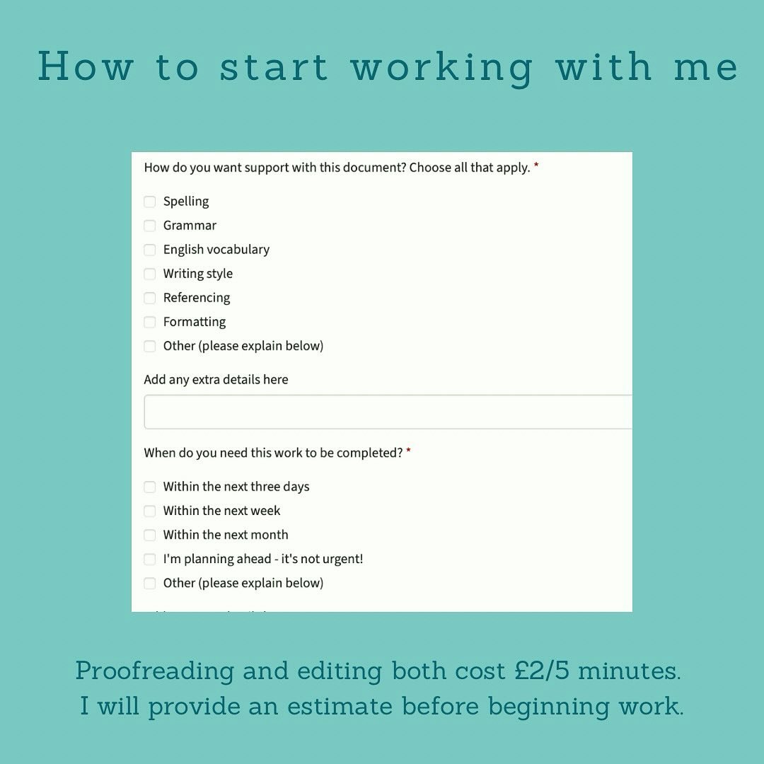 Anxious about your current writing project? Let&rsquo;s chat about how I can help you with proofreading or editing. To make an initial enquiry, head to the website #linkinbio and complete the form. I&rsquo;ll respond within 24 hours and we can take i