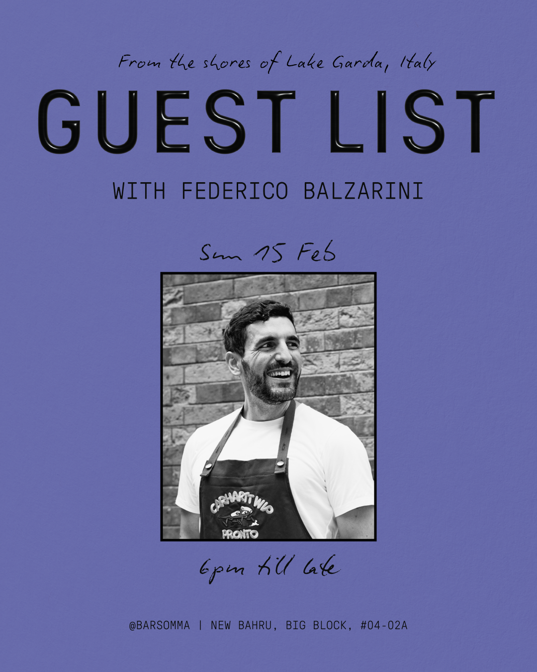 GUEST LIST: FEDERICO BALZARINI AT BAR SOMMA