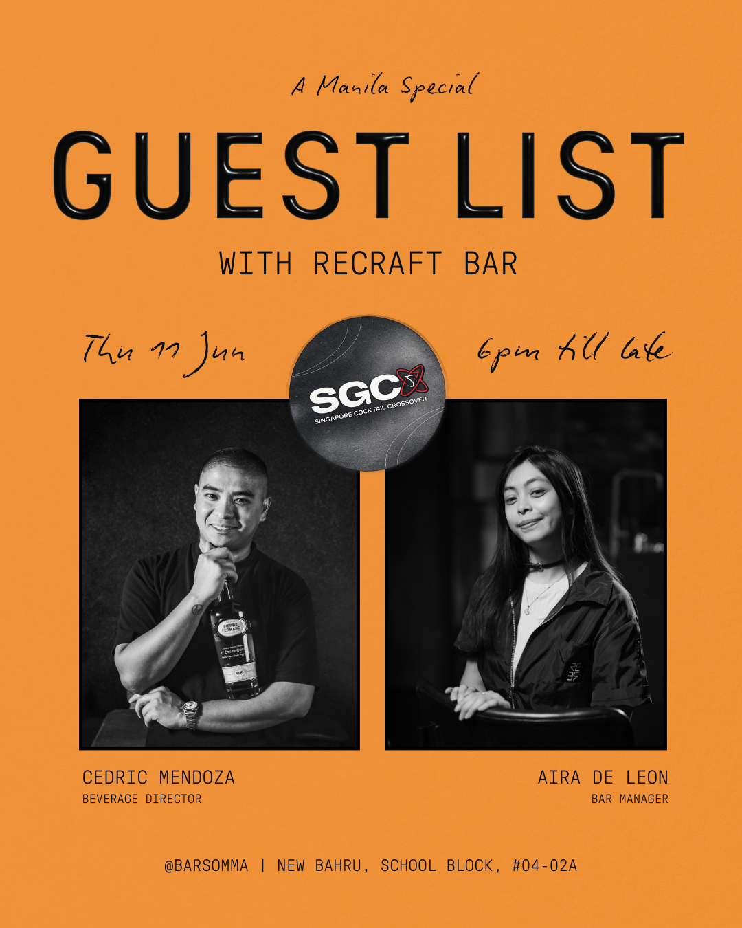 GUEST LIST: RECRAFT AT BAR SOMMA
