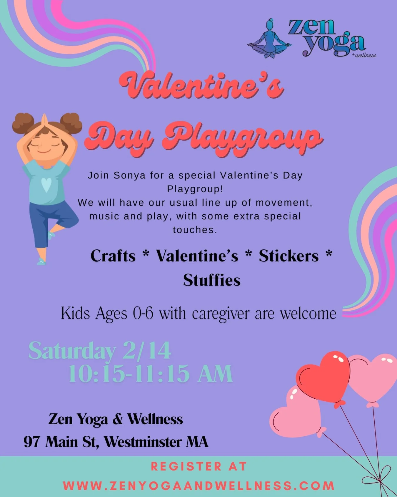 Join us for a special Valentine&rsquo;s Day Playgroup led by Ms Sonya! You can expect to see the usual lineup of movement, music playtime with some extra special touches!

This session will be an hour long to allow extra time for all the fun!!!!

📆S