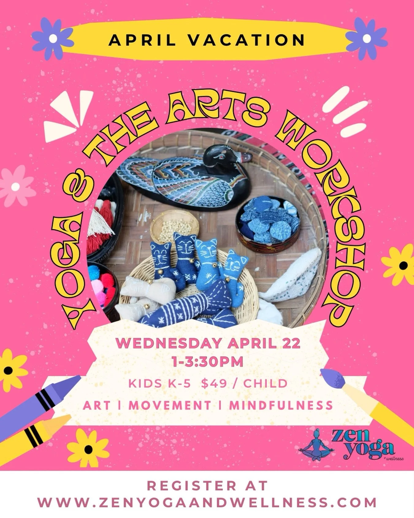 Movement, creativity, and imagination come together in our Zen Kids Yoga &amp; The Arts Workshop!! 

Led by Ms Karen, kids will explore yoga, creative expression, and playful activities designed to build mindfulness and joy🎨🤸&zwj;♀️

📆 Tuesday 4/2