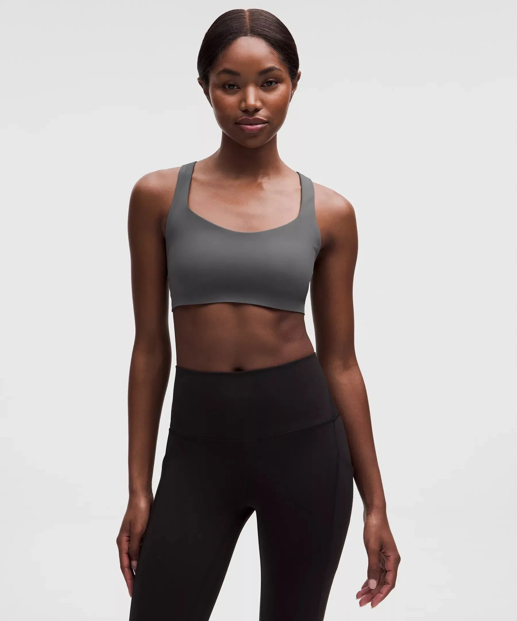 lululemon FlexyFlex Strappy Yoga Bra in Onyx Grey