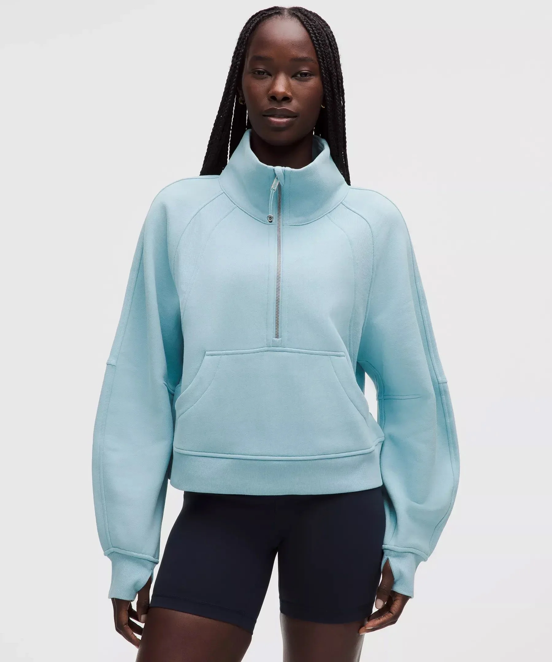 lululemon Scuba Oversized Funnel-Neck Half Zip in Seafoam