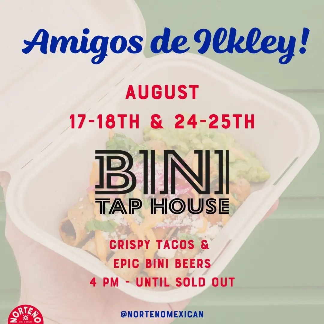 🌮🍻🇲🇽 Bini Mexican Weekend in Ilkley.

Back for 2 weekends in a row with our amigos at Bini Taphouse. See you there to enjoy the ☀️, tacos 🌮 and their amazing beers 🍻
.
.
.
.
.
.
.
.
#mexicanfood #foodstagram #food #mexican #tacos #taquitos #res