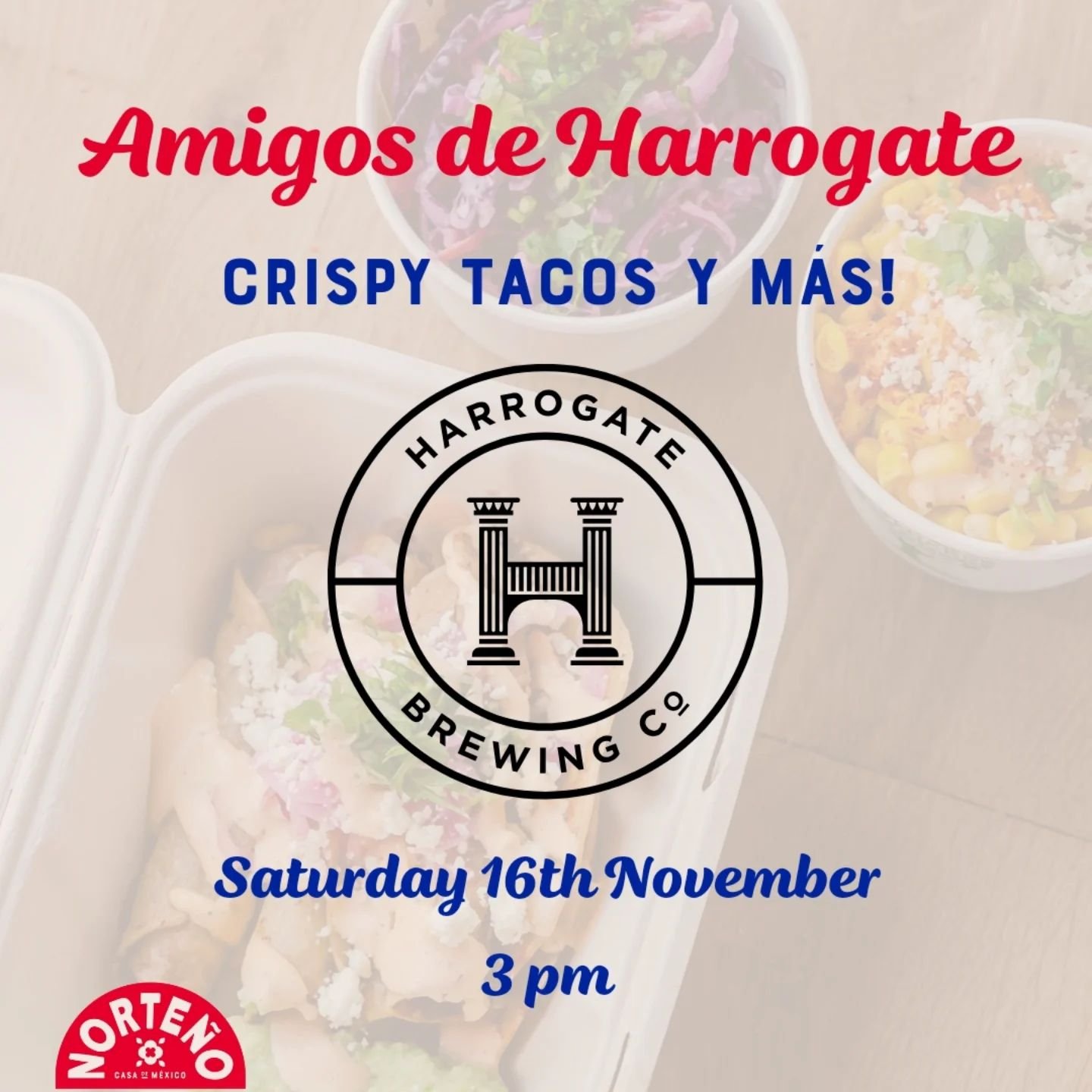 HOLA HARROGATE @harrogate_brewing_co 

We're very excited to take Frida (our horsebox) to visit our new amigos at Harrogate Brewing Co. We'll be serving our signature crispy rolled tacos and Mexican sides. Birria, Pibil and Poblano. 

Swipe to see ou