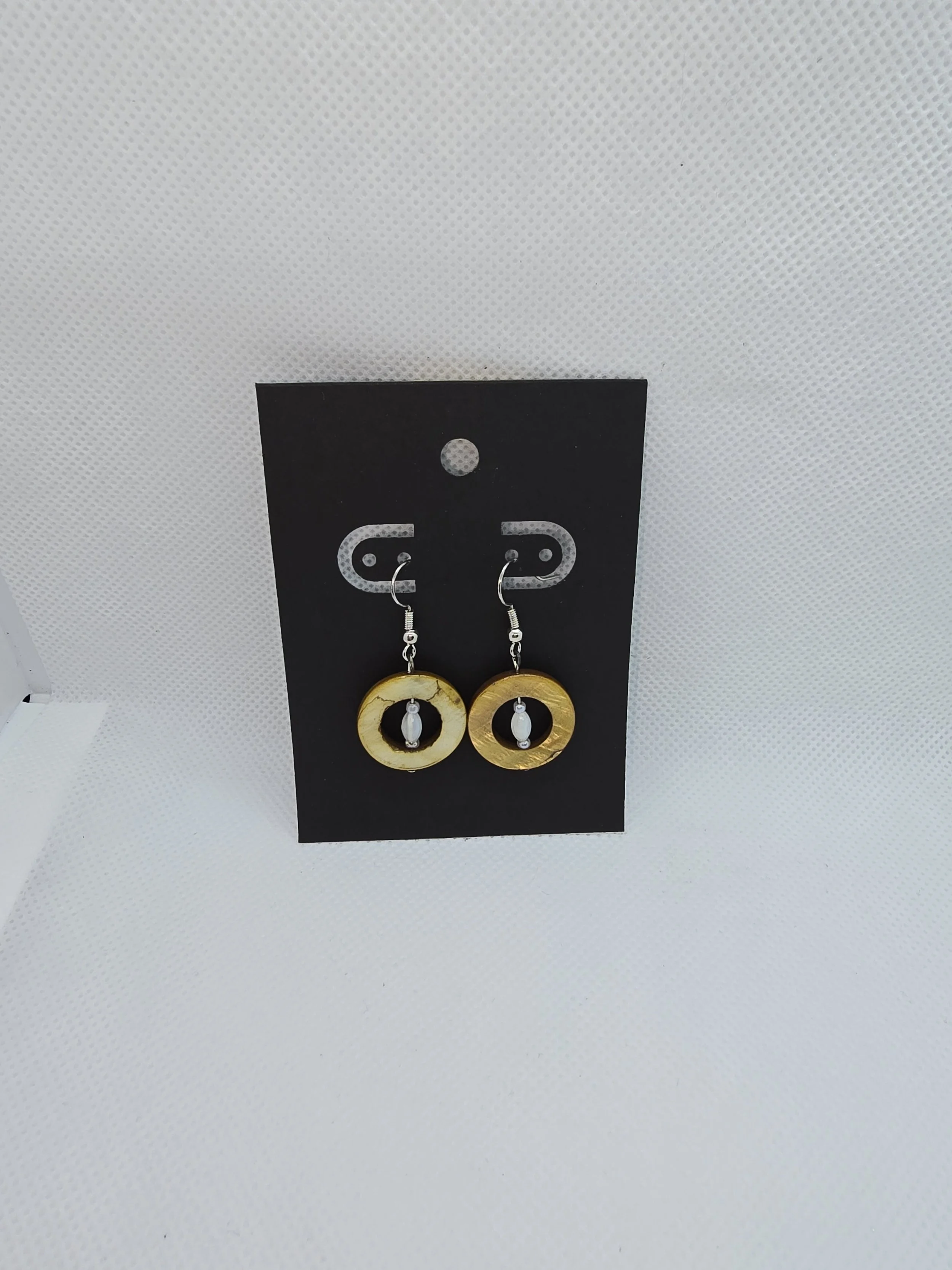 Unique Topaz Circle with Tear Pearl Earrings
